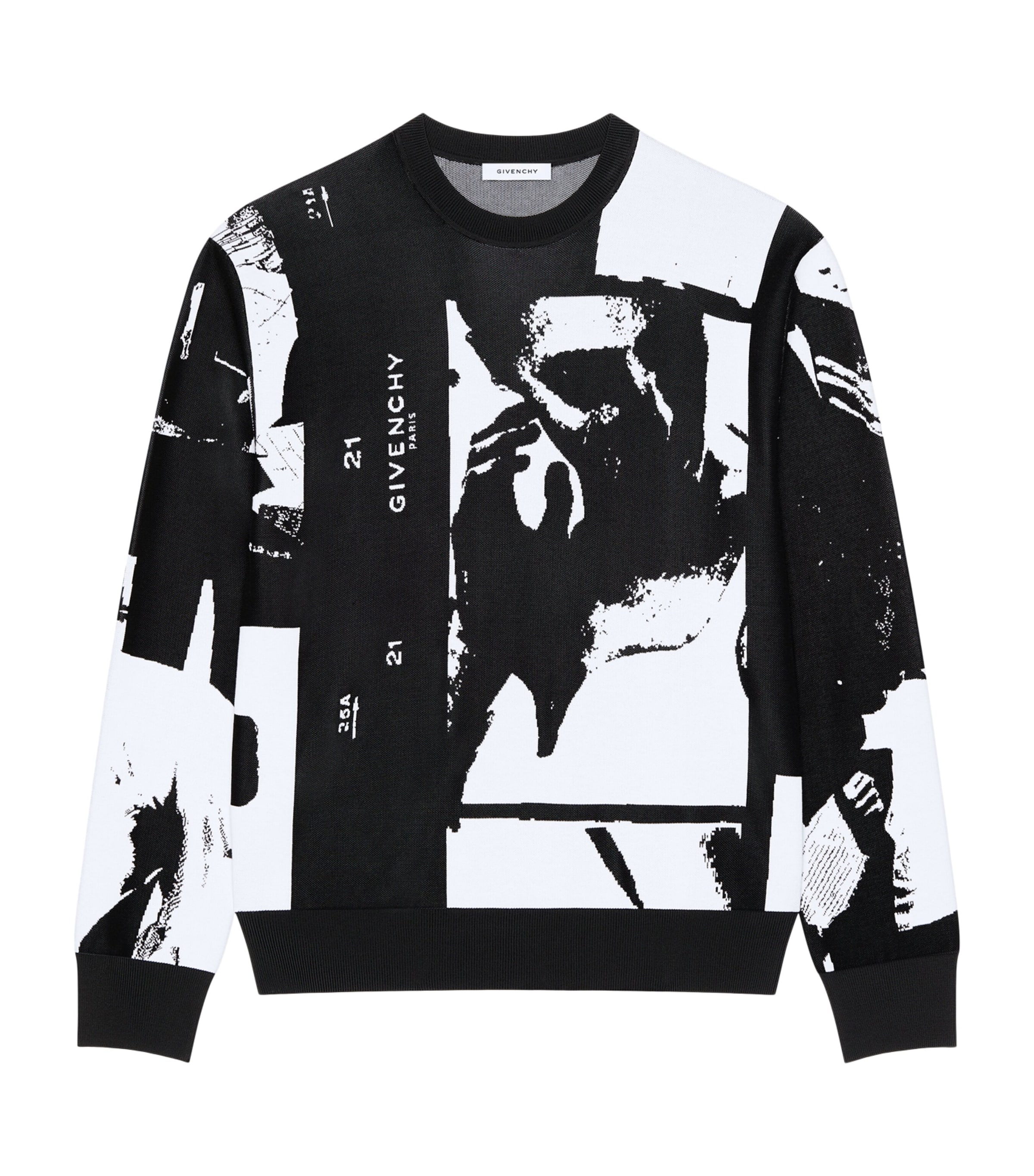 Givenchy Mens Cotton-Blend Photographic Negative Sweater