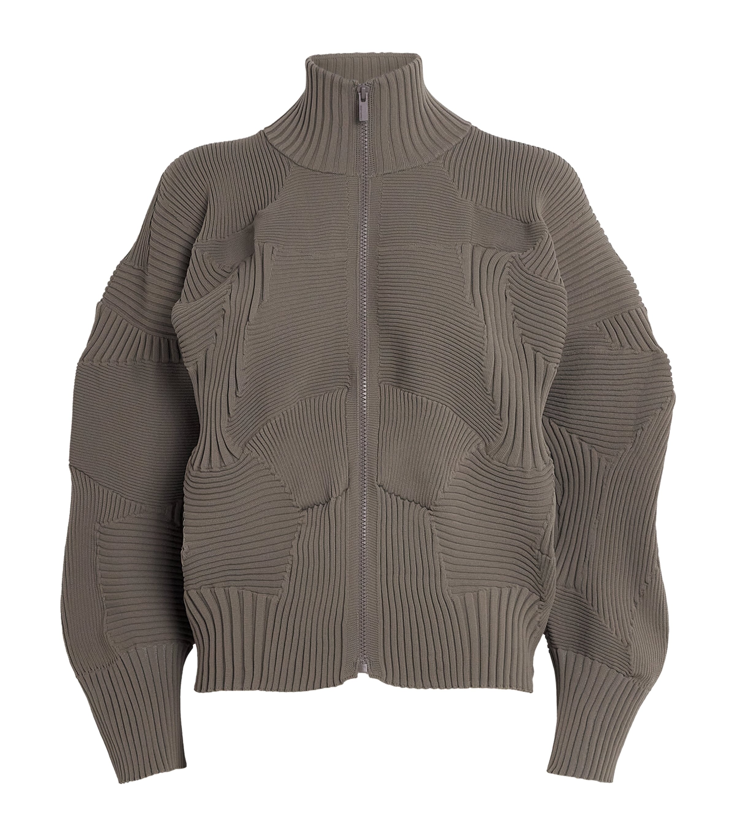 Issey Miyake Womens Knitted Kone Kone Jacket Grey