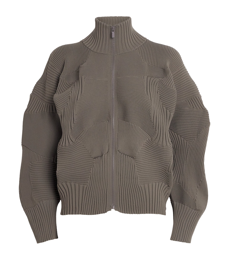 Issey Miyake Womens Knitted Kone Kone Jacket Grey