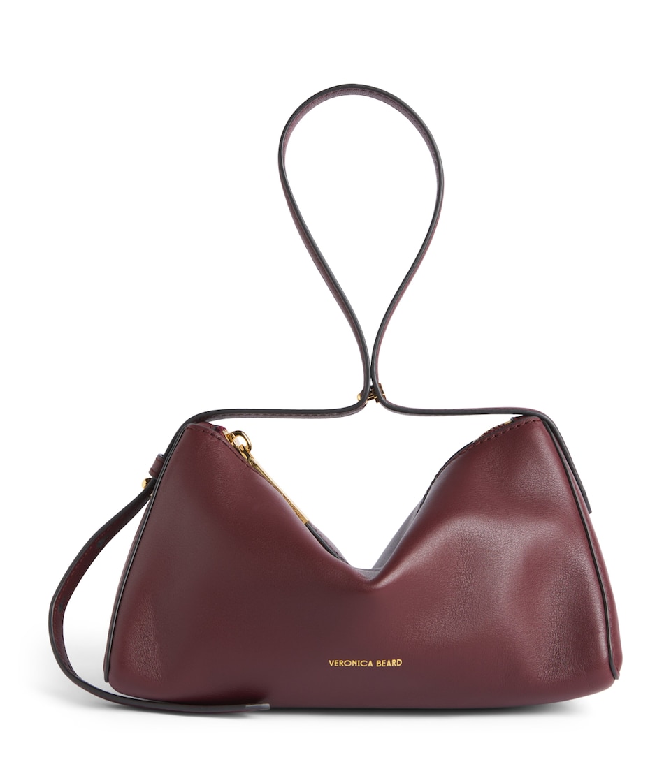 Veronica Beard Mini Leather Prism Shoulder Bag Burgundy