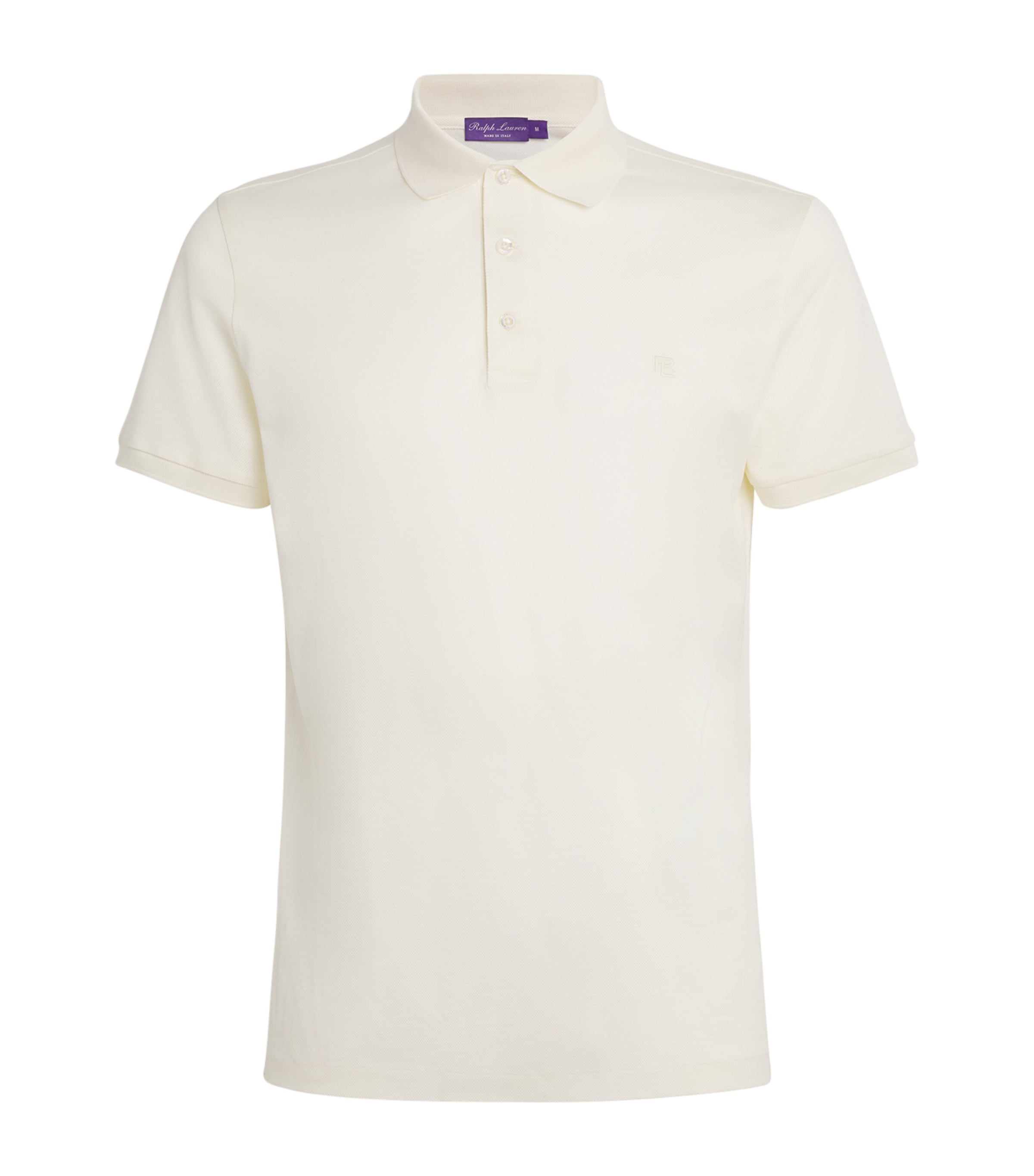 Ralph Lauren Purple Label Mens Cotton Logo Polo Shirt Cream