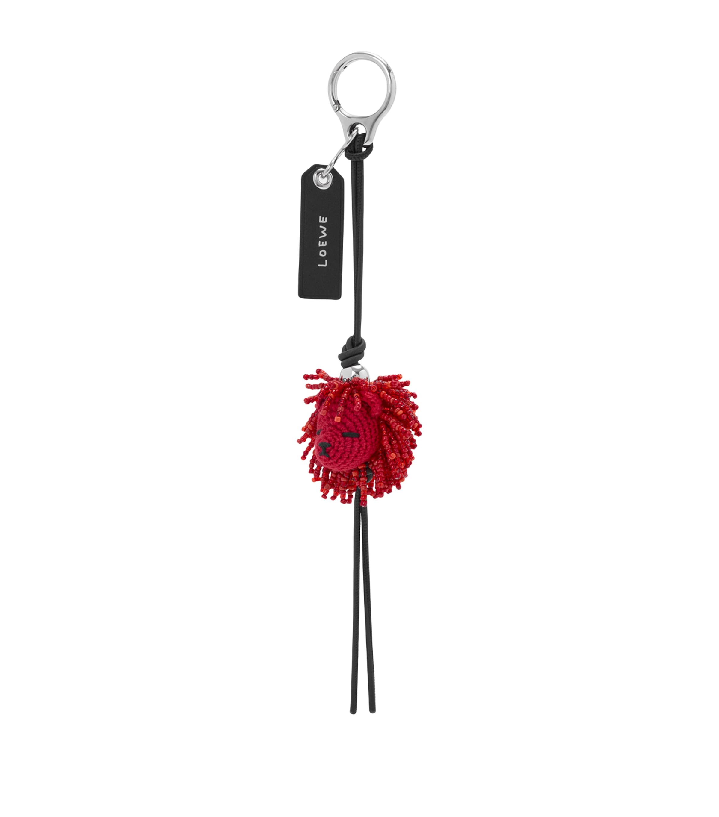 LOEWE Lion Head Charm Red