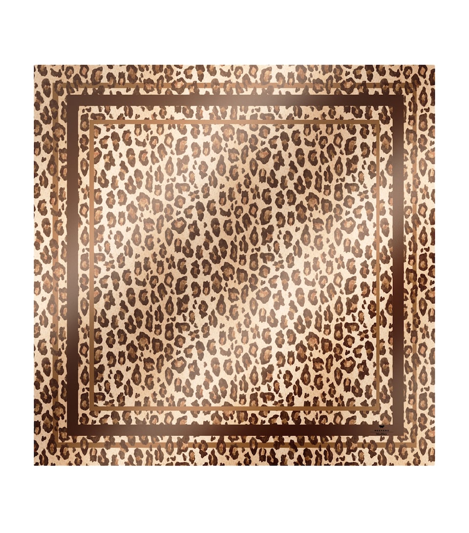 Silk Leopard Print Scarf