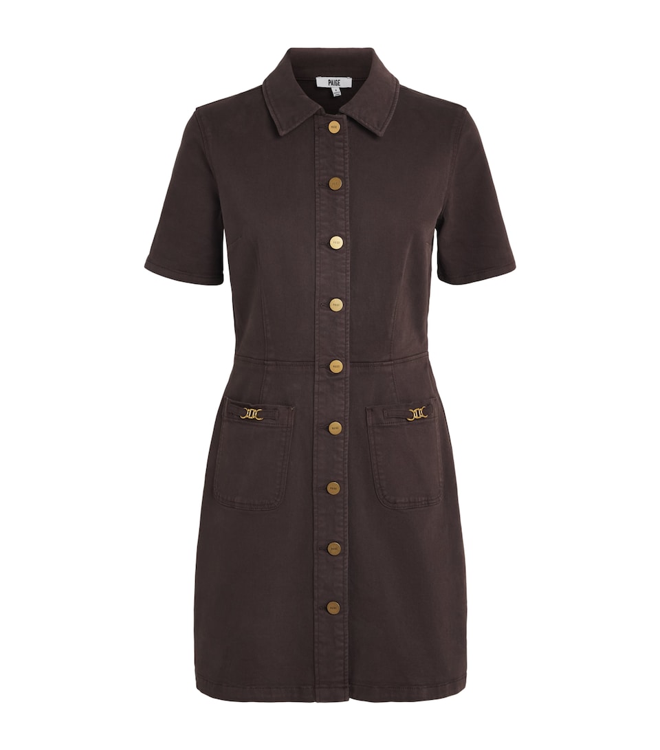 PAIGE Womens Cotton Clementine Mini Dress Rich Chocolate