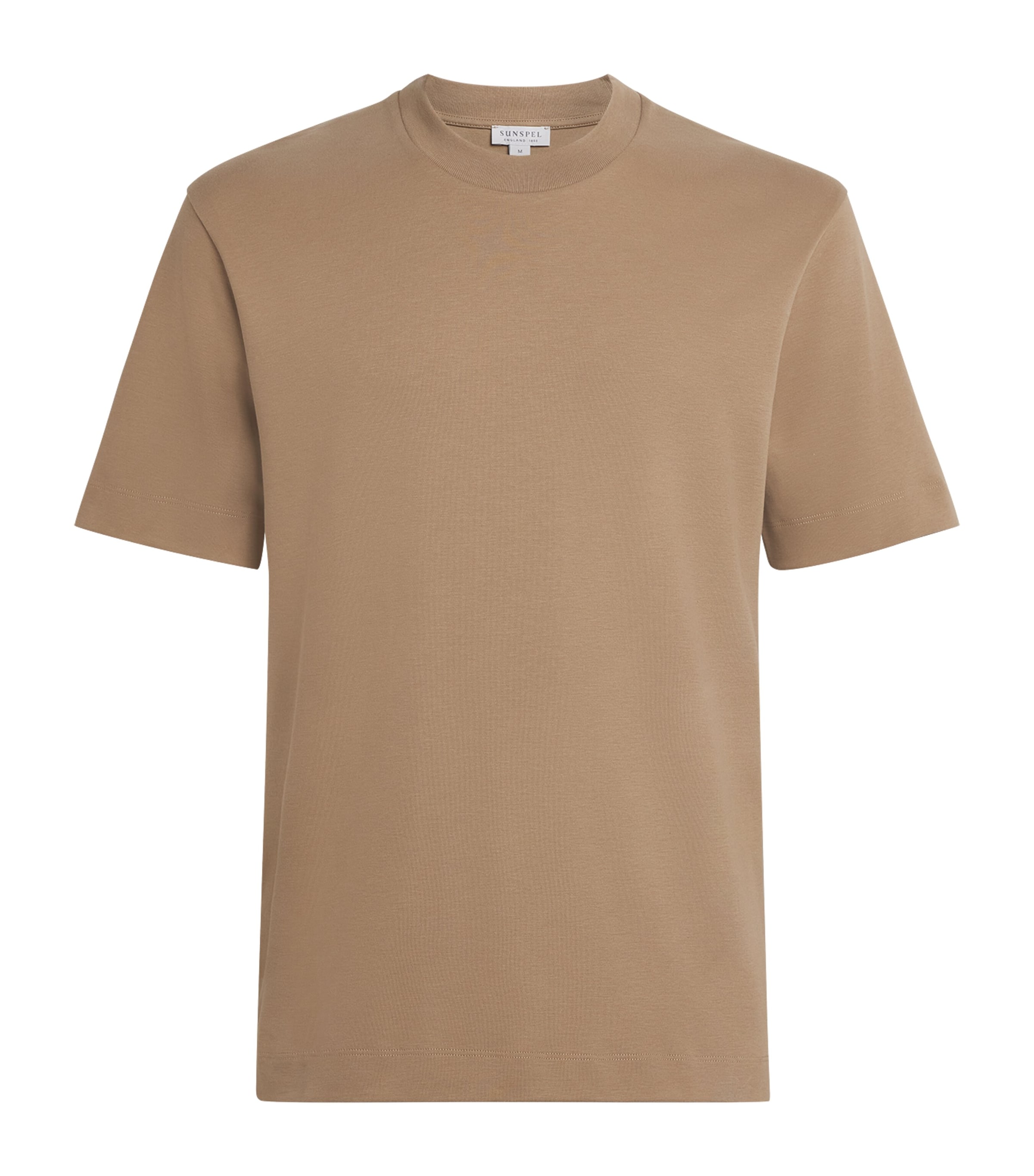 Sunspel Mens Supima Cotton Heavyweight T-Shirt Dark Beige