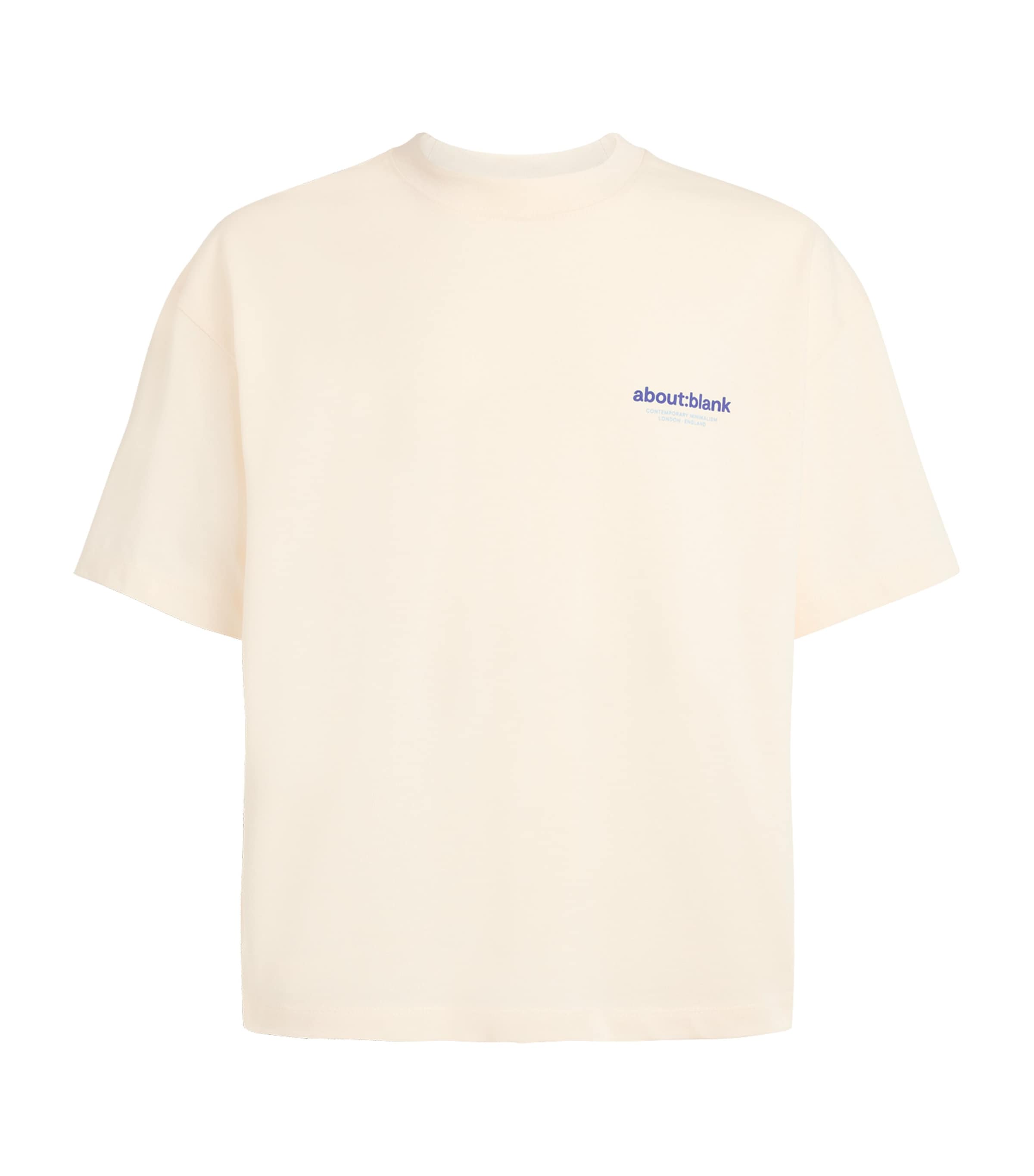 about:blank Mens Cotton Logo Oversized T-Shirt Oat/blue/navy