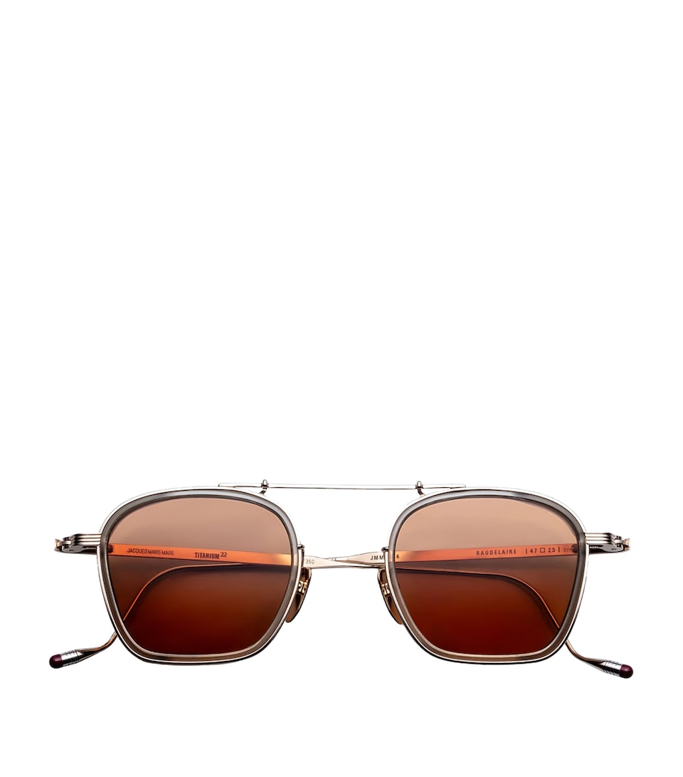 Jacques Marie Mage Titanium Baudelaire Round Sunglasses Darjeeling