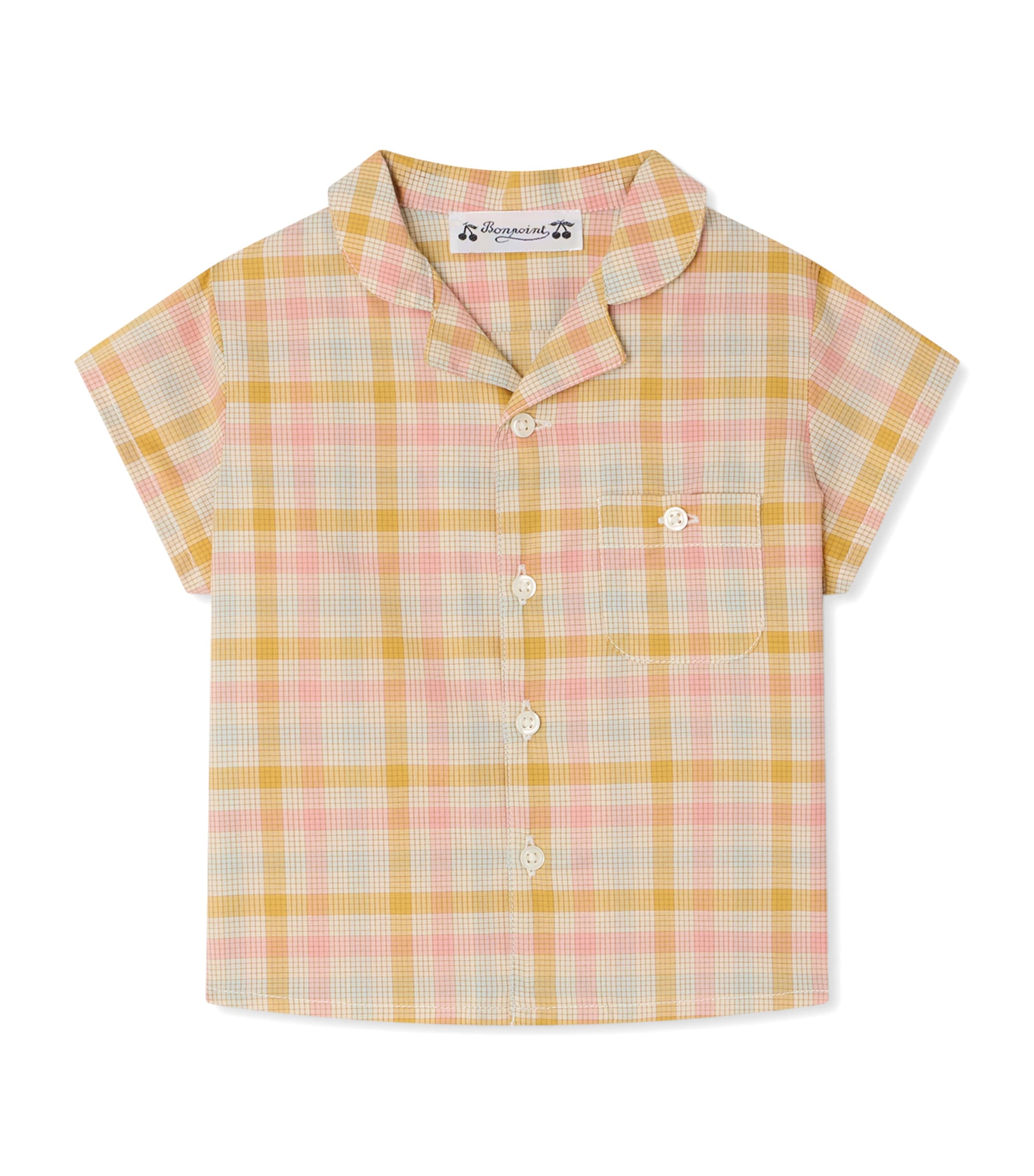 Bonpoint Cotton Check Shirt (6-18 Months) Ca Rose