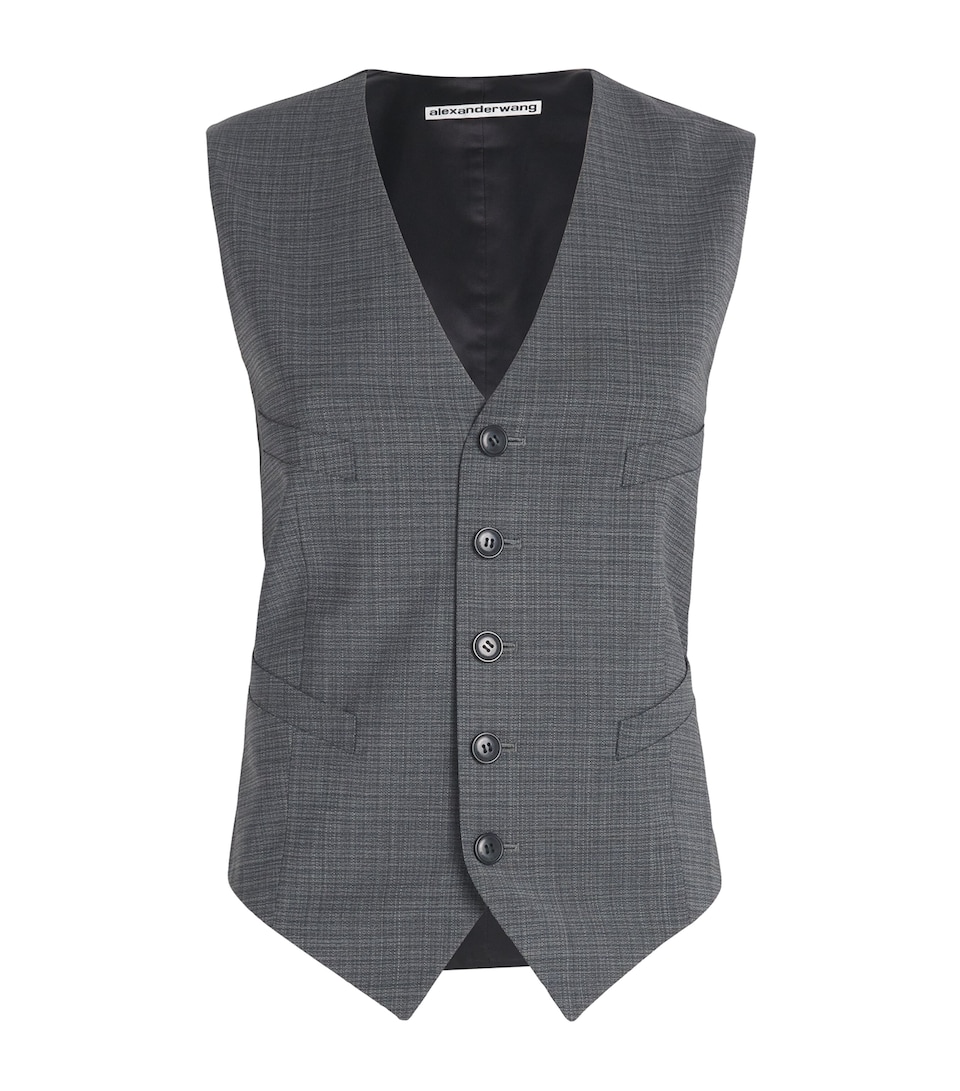Wool-Blend Chain-Detail Waistcoat