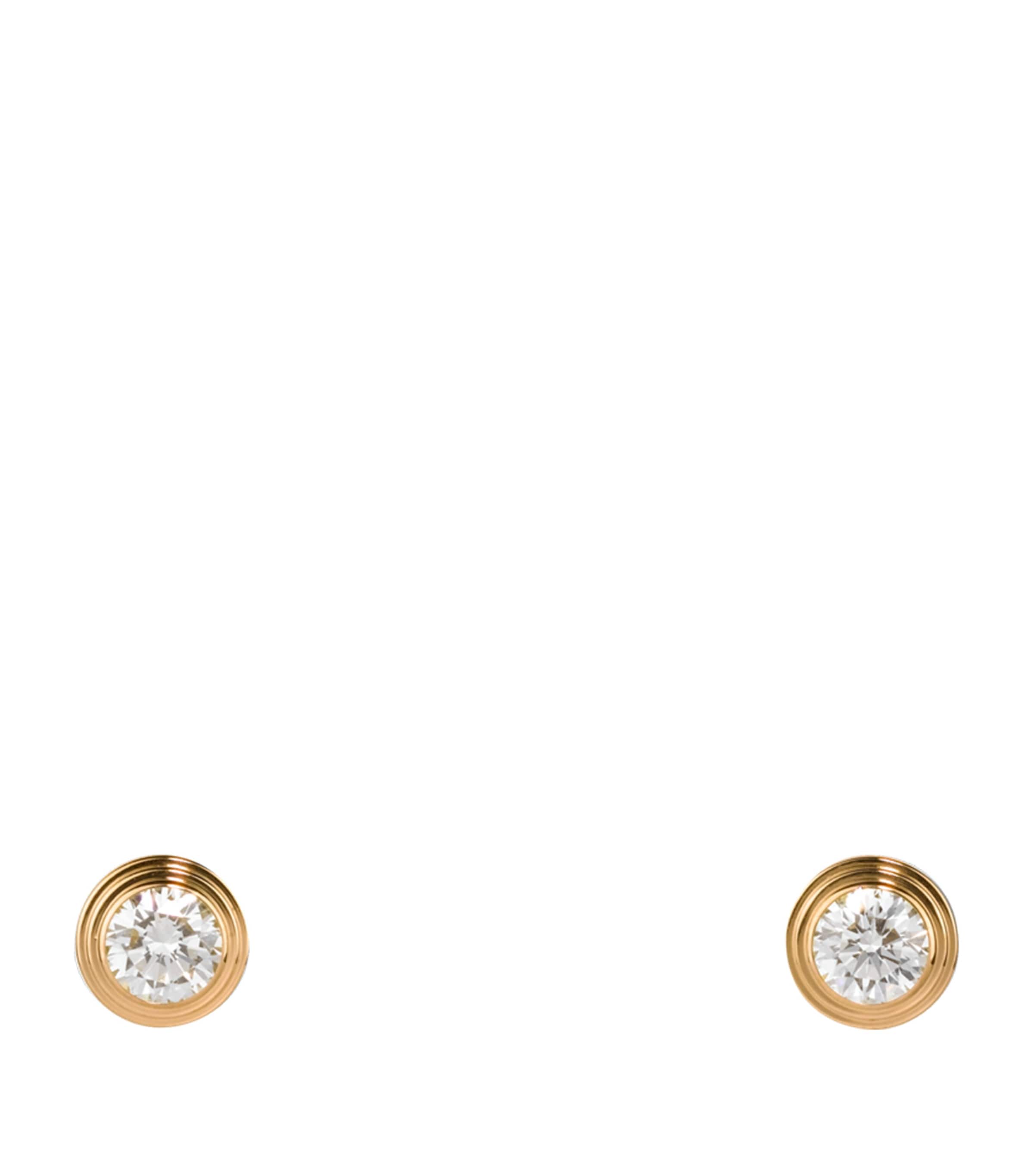 Medium Yellow Gold and Diamond Cartier d'Amour Earrings