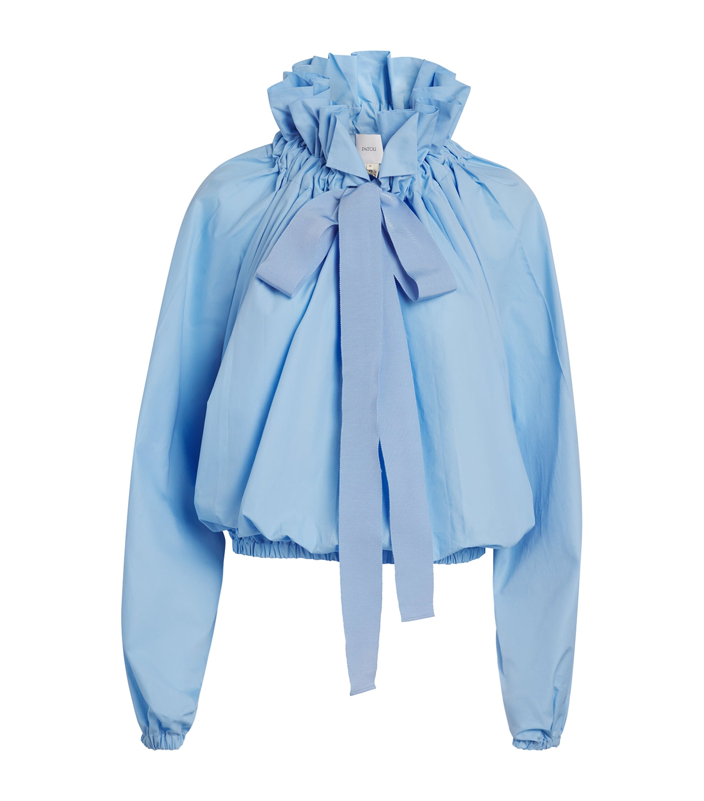 Patou Womens Cotton Iconic Voluminous Blouse Riviera Blue