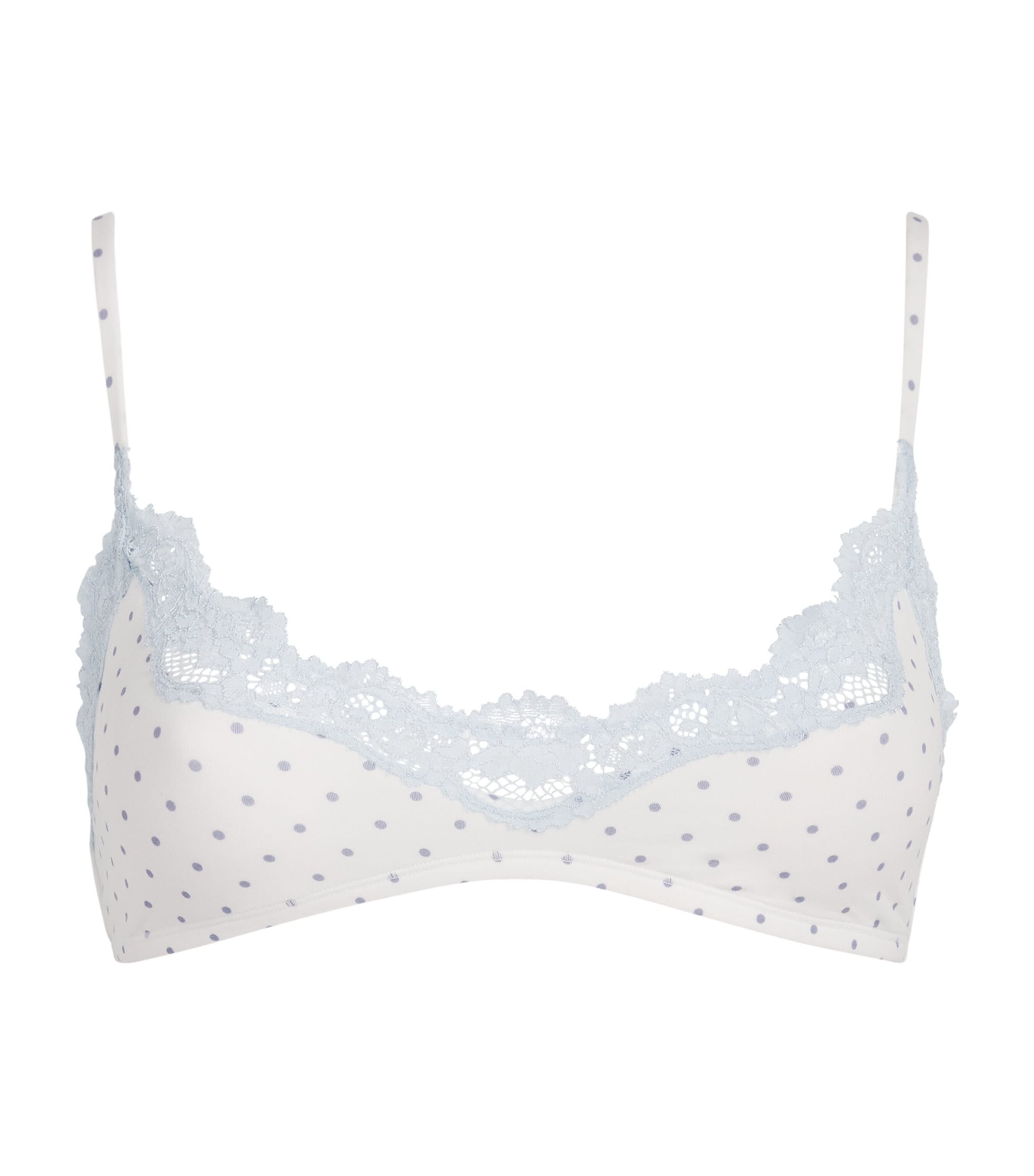 Skims Womens Fits Everybody Lace Scoop-Neck Bralette Slate Pin Dot Print