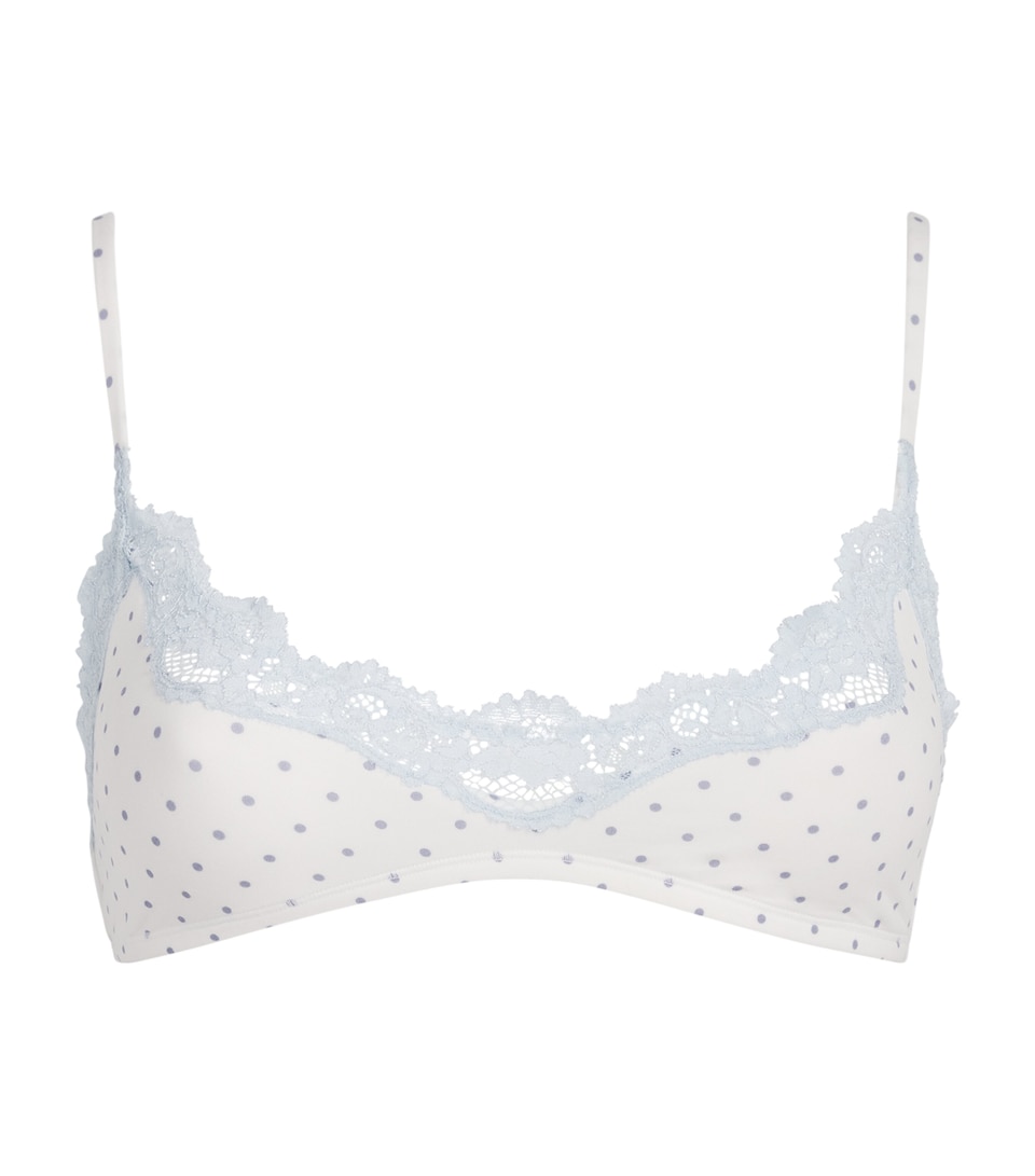 Skims Womens Fits Everybody Lace Scoop-Neck Bralette Slate Pin Dot Print