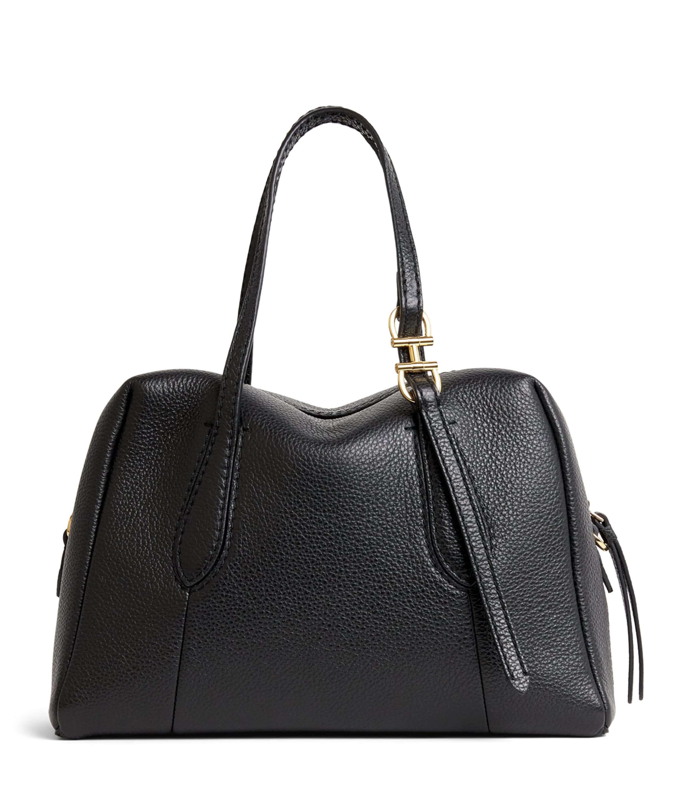 Harrods Small Leather Wren Shoulder Bag Black
