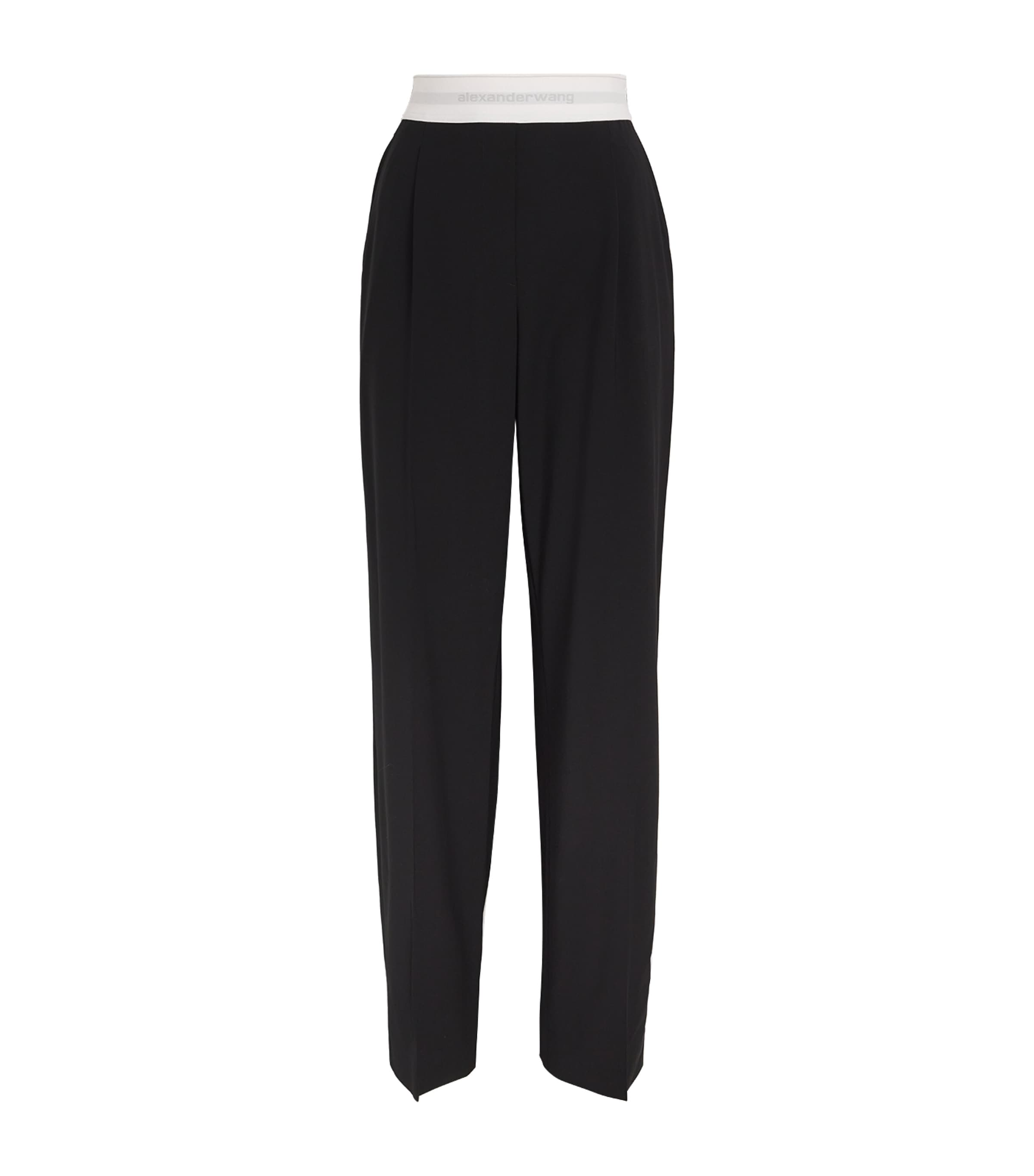 Wool-Blend Elasticated High-Rise Tailored Trousers