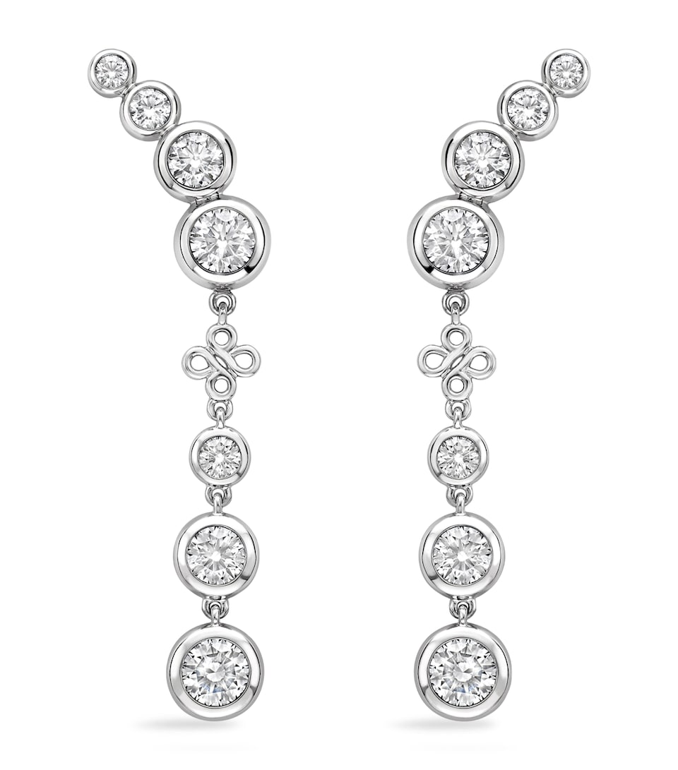 Platinum and Diamond Long Beach Earrings
