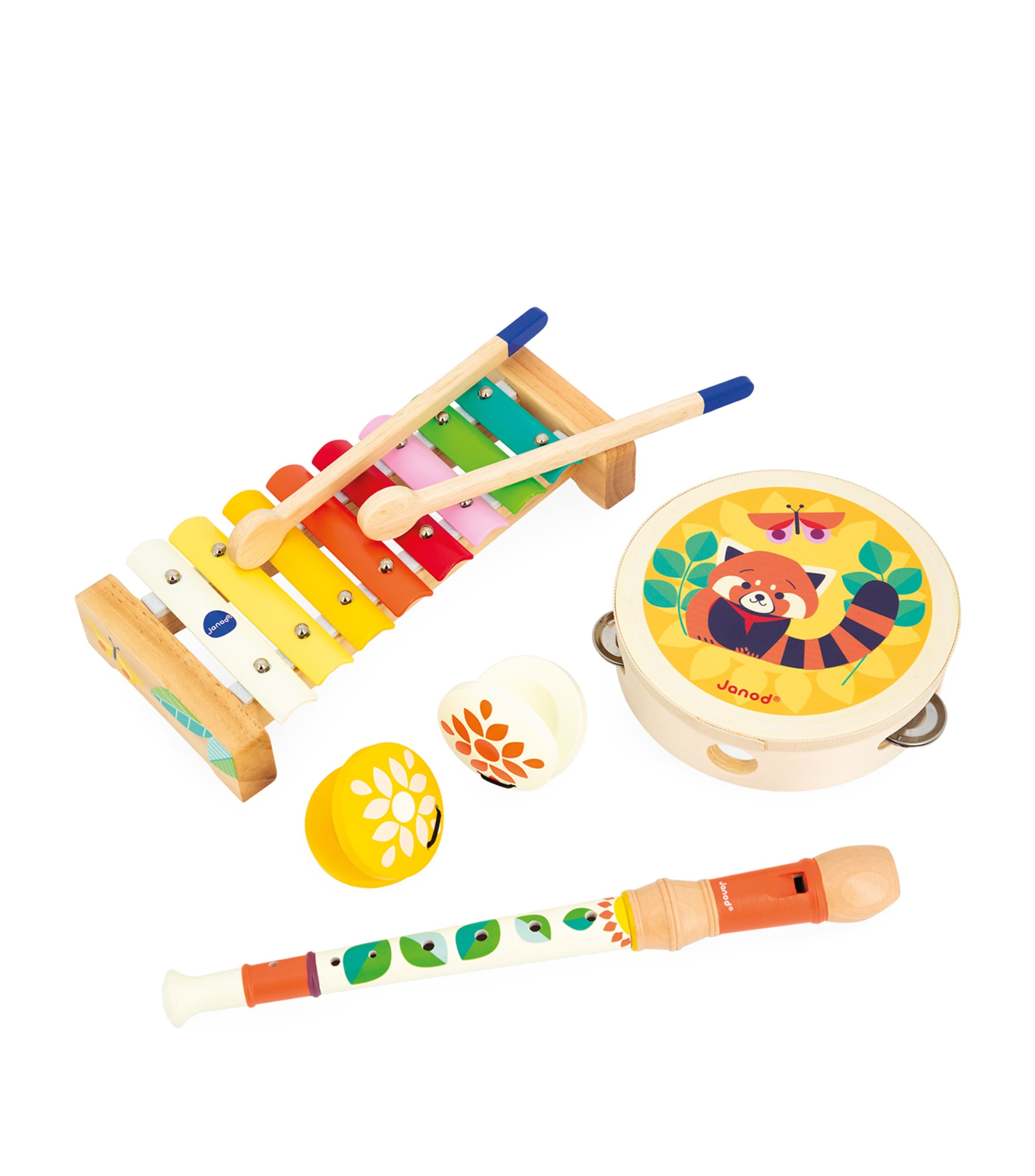 Wooden Four-Piece Musical Set