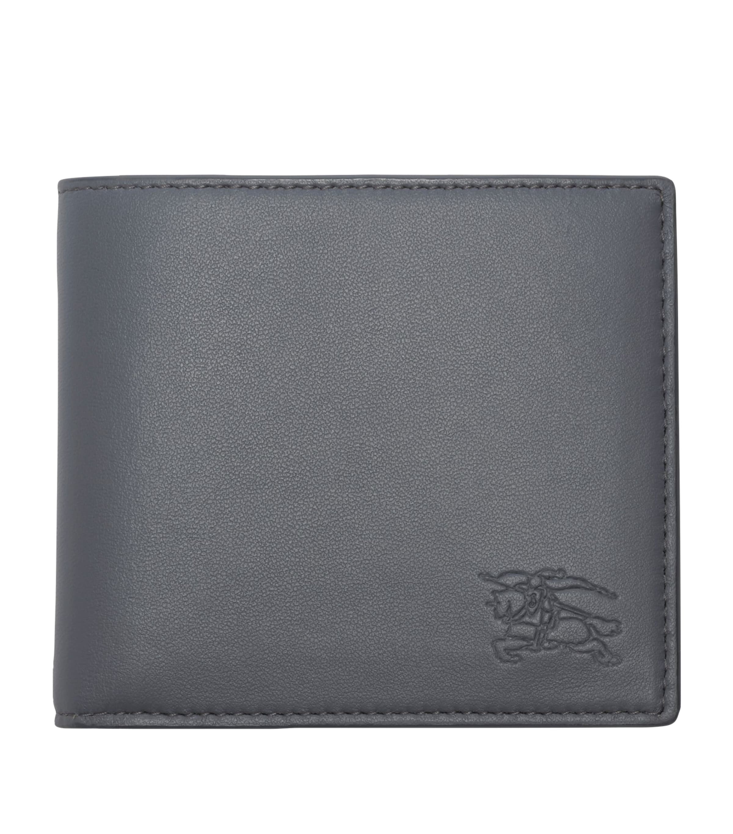 Leather Check Pop Bi-Fold Wallet
