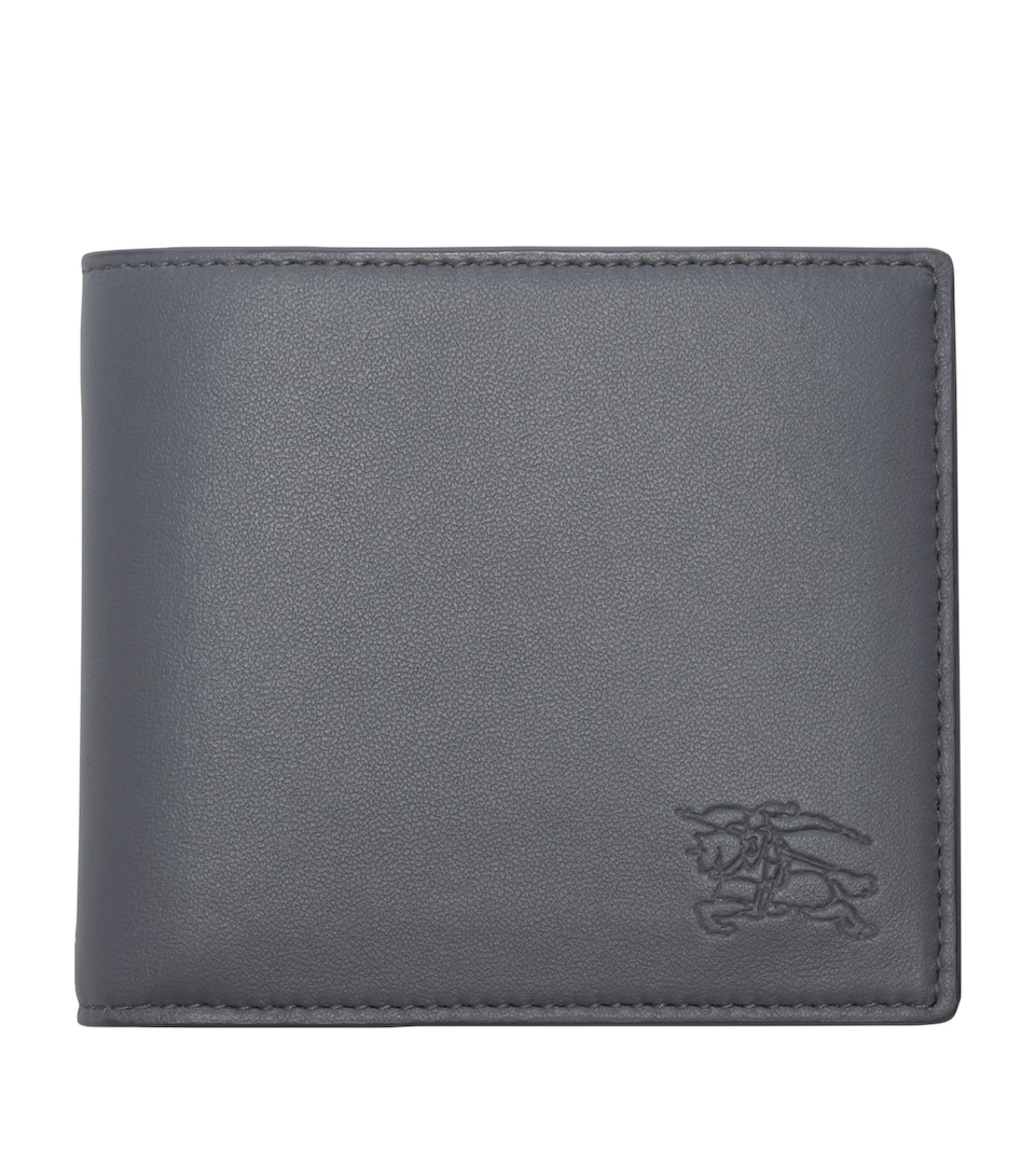 Leather Check Pop Bi-Fold Wallet