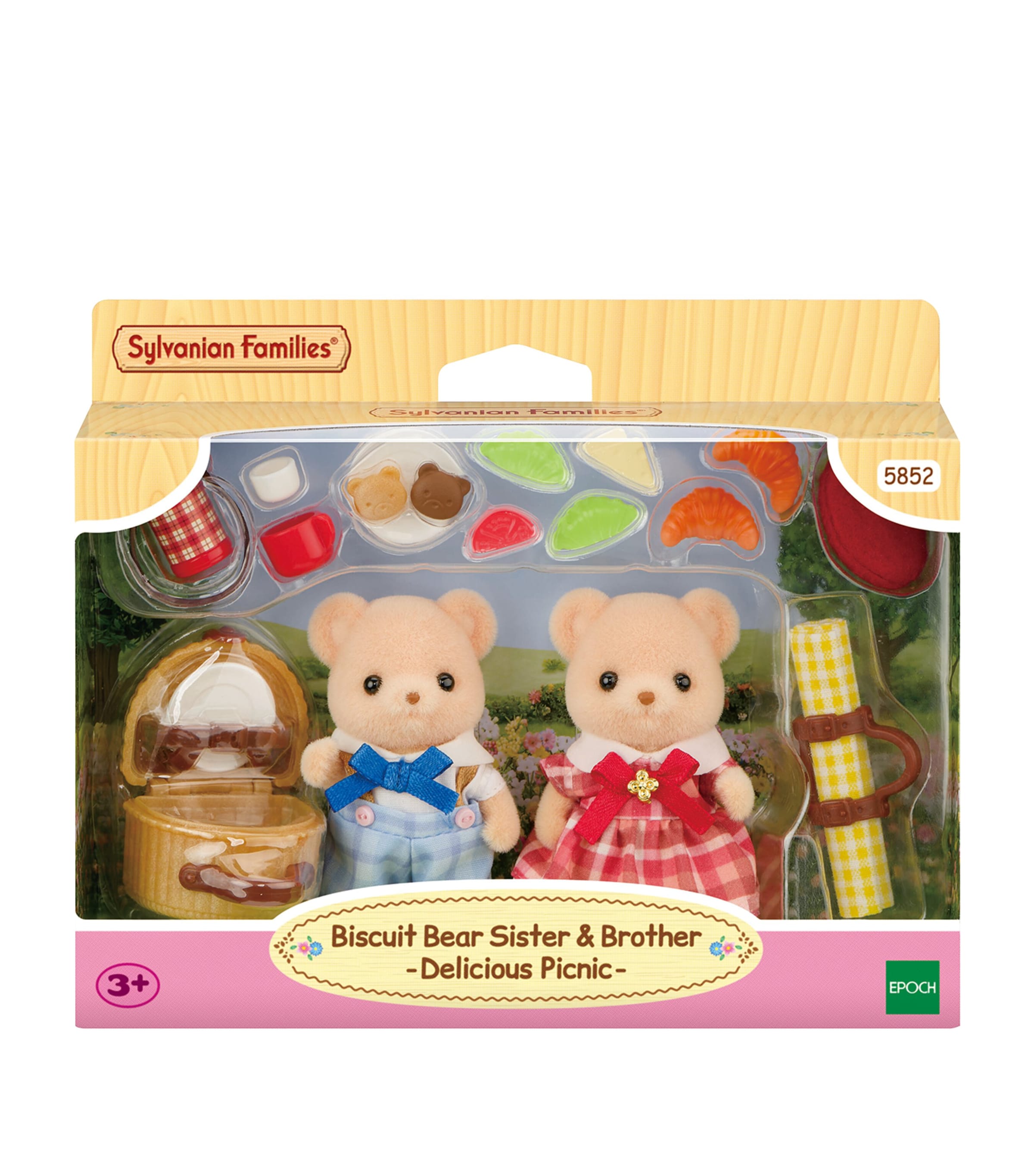 Sylvanian Families Biscuit Bear Sister and Brother Delicious Picnic