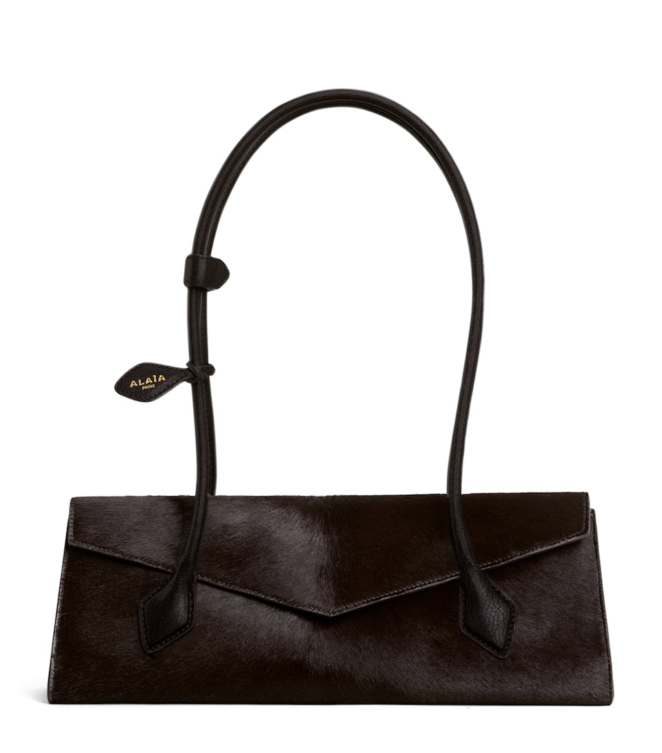 Alaïa Medium Calf Hair Le Teckel Shoulder Bag Chocolate