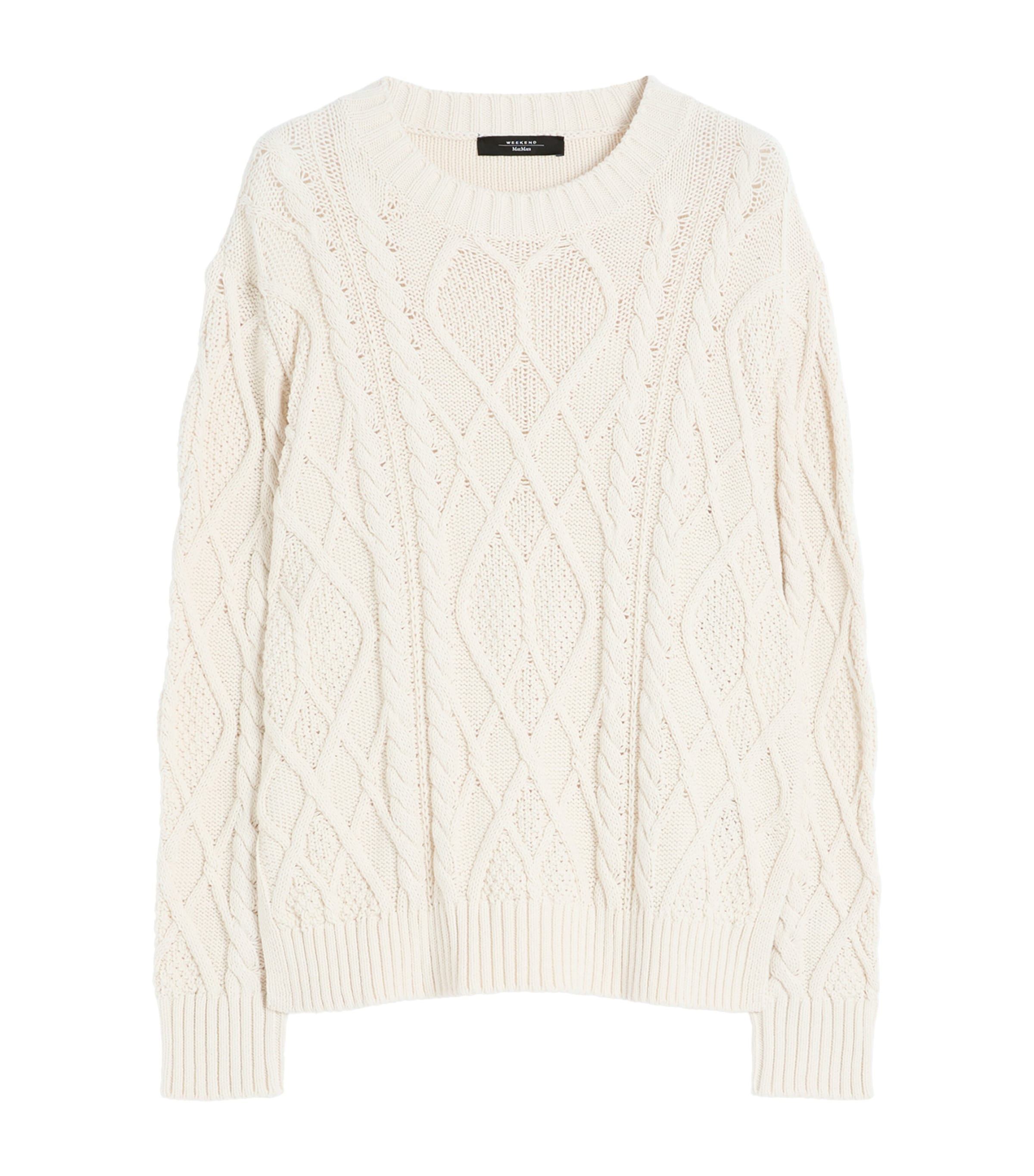 Cotton-Blend Cable-Knit Sweater
