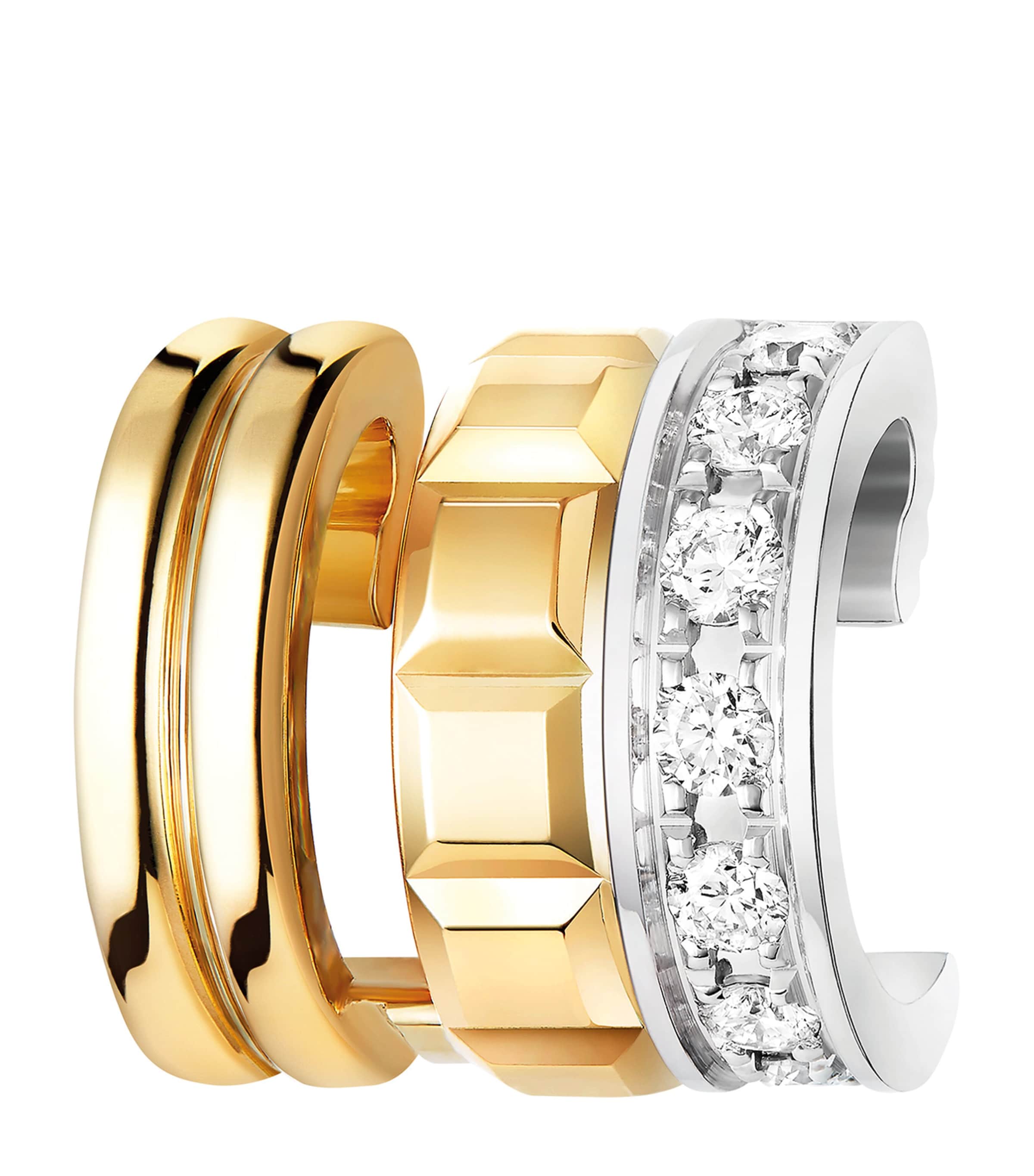 Yellow Gold and Diamond Quatre Radiant Earring