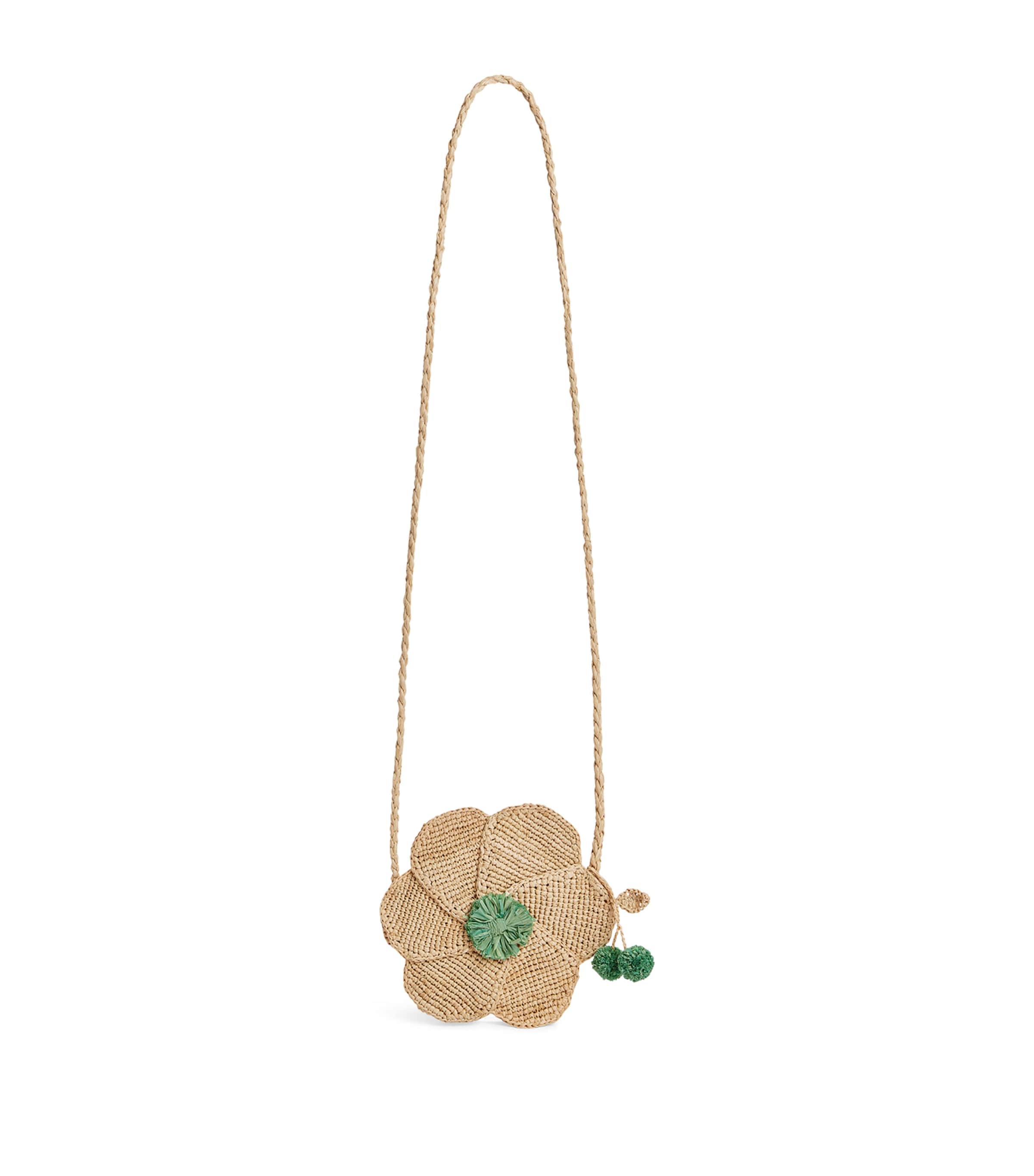 Raffia Jordanie Flower Shoulder Bag