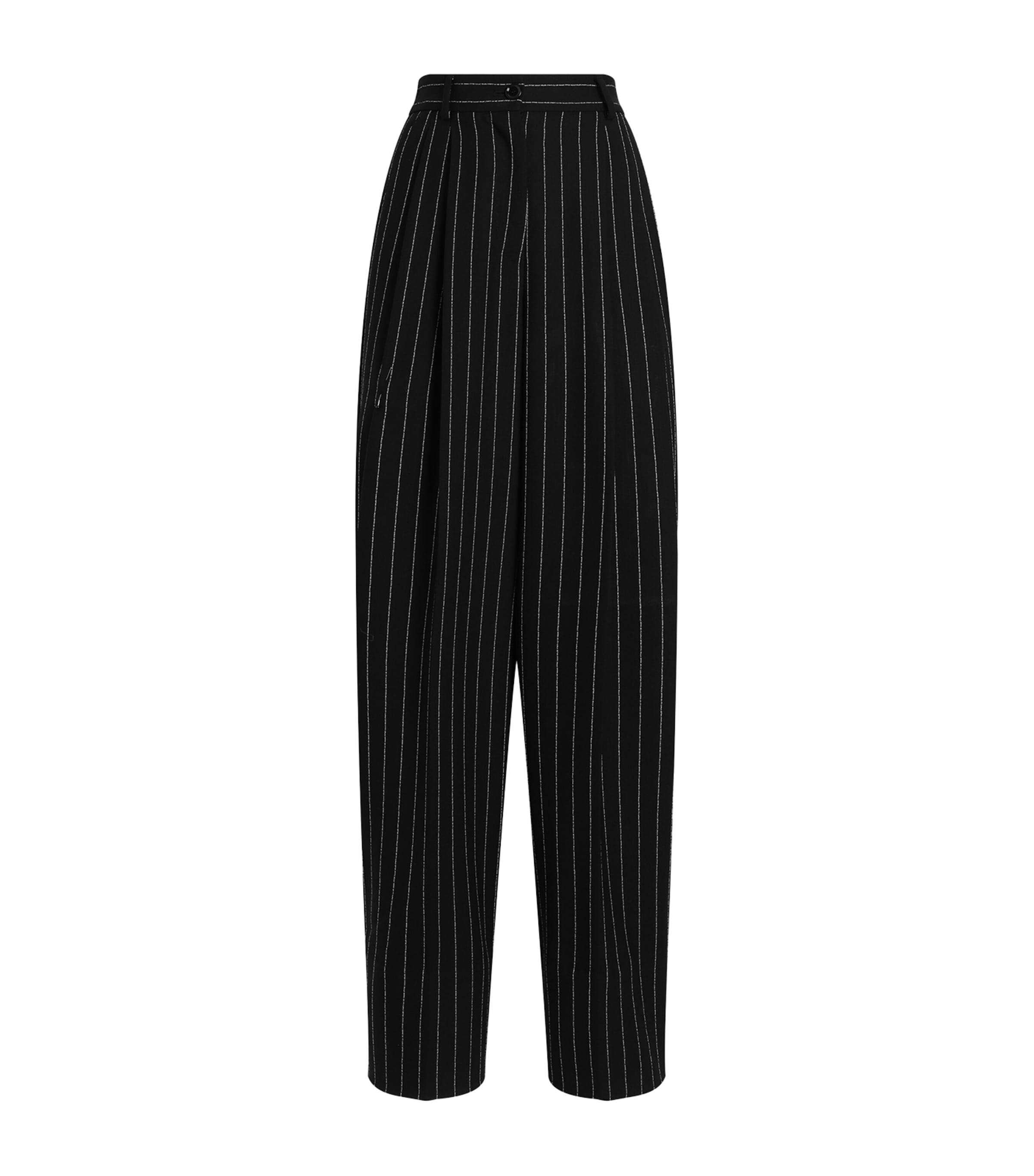Dolce&Gabbana Womens Virgin Wool Pinstripe Trousers Striped