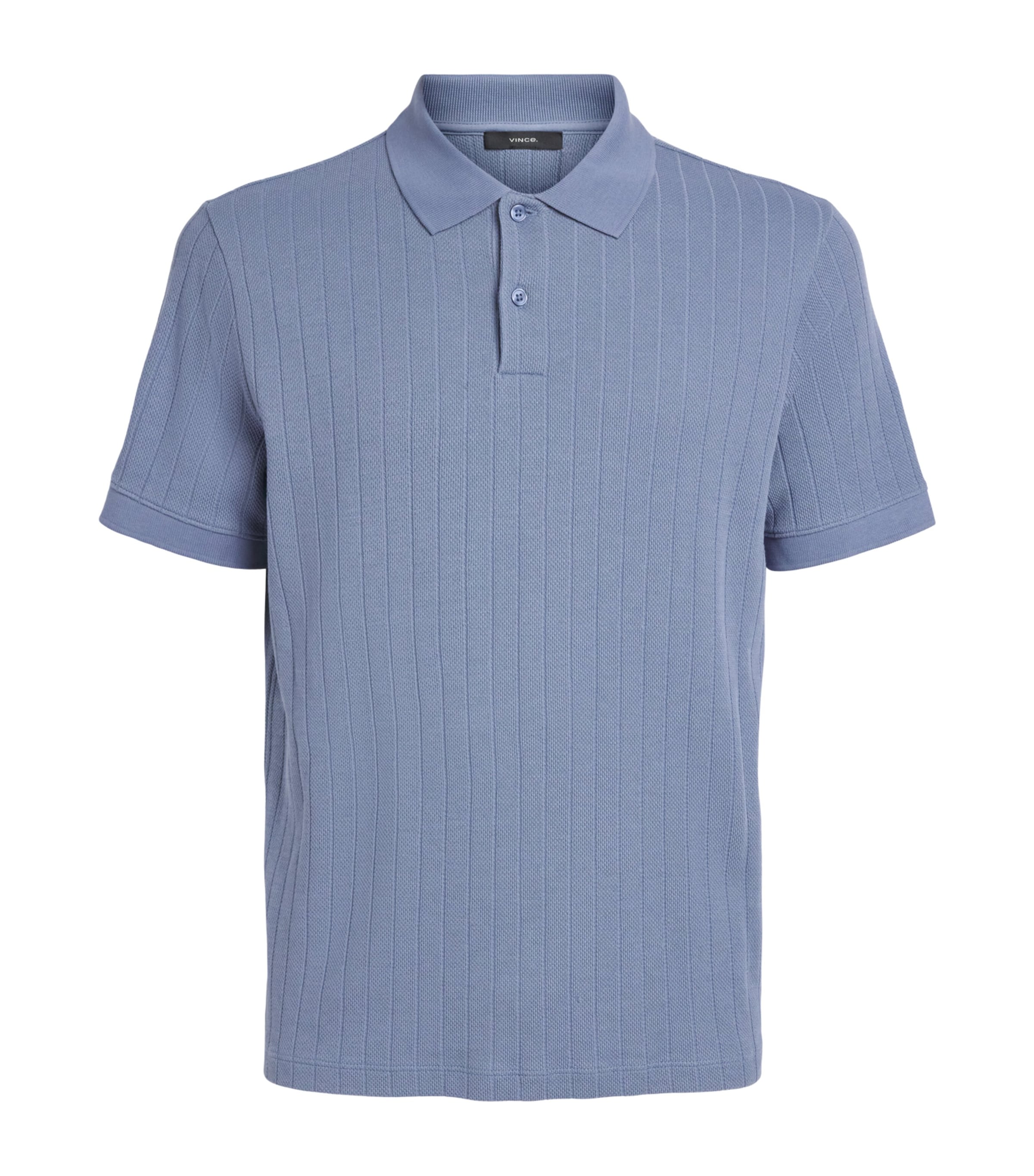 Vince Mens Pima Cotton Knit Polo Shirt Hawk Blue