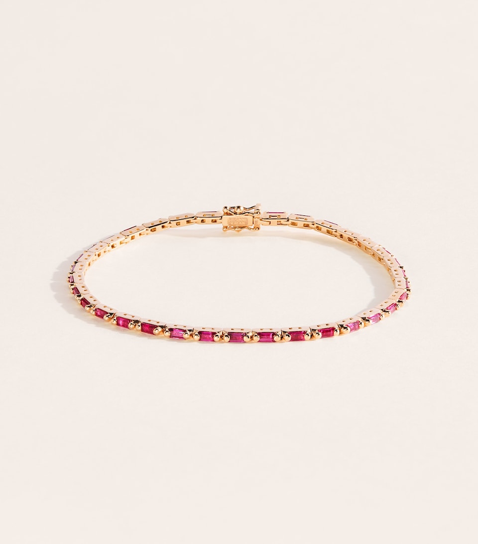 Suzanne Kalan Rose Gold and Ruby Bold Linear Tennis Bracelet Rg/r