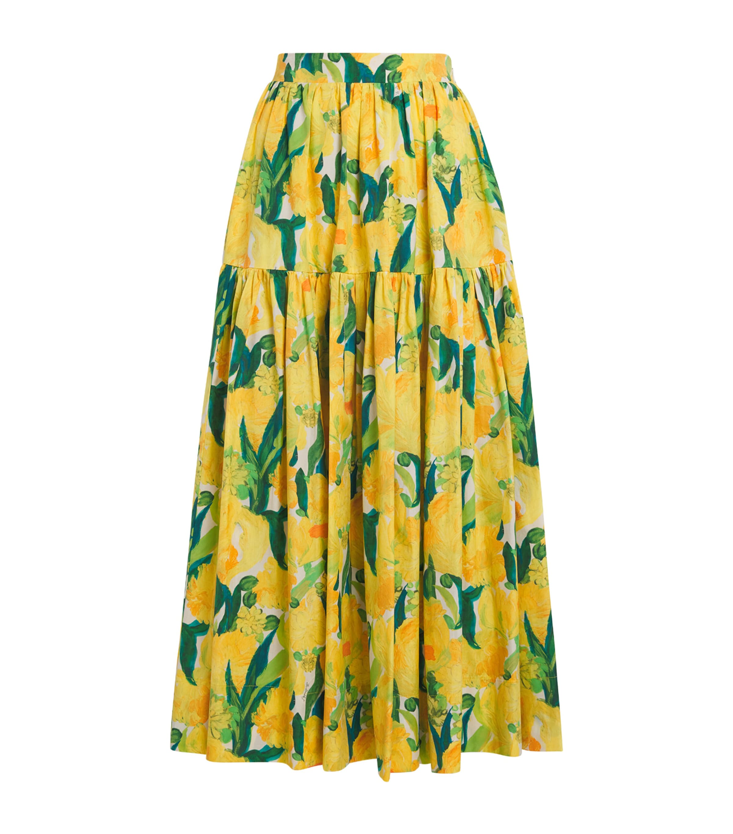 Floral Pleated Oscar Maxi Skirt