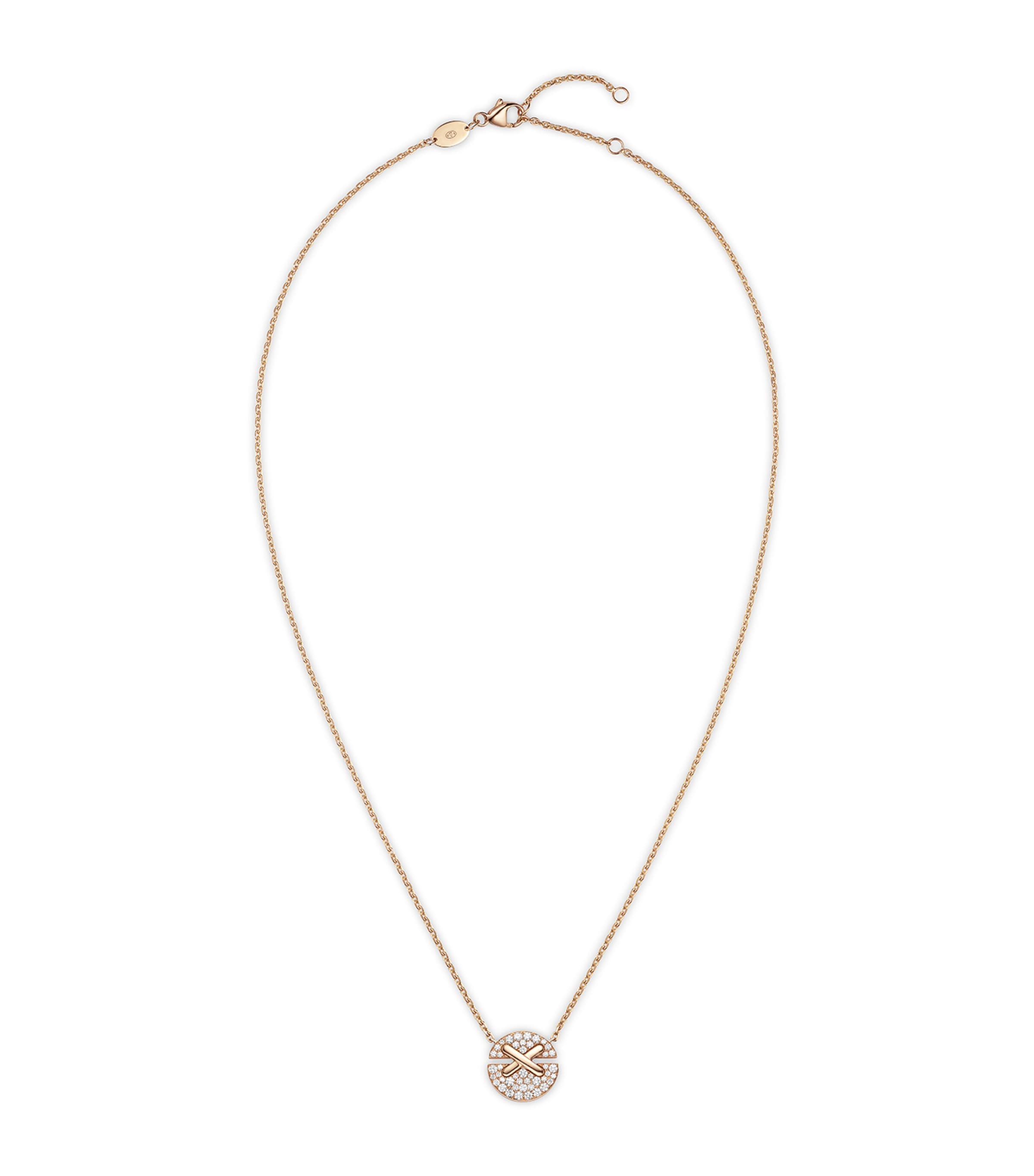 Small Rose Gold and Diamond Harmony Pendant Necklace