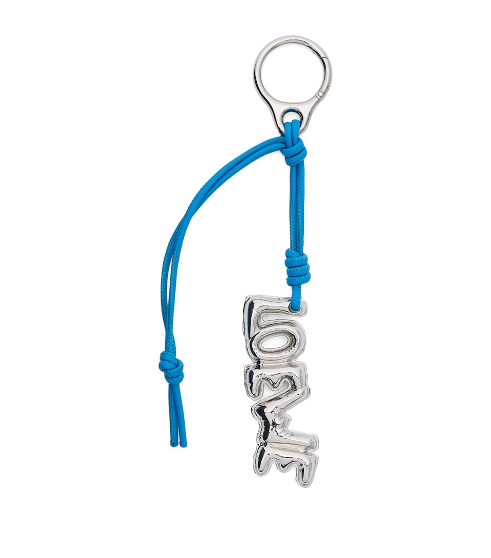 LOEWE Inflated Logo Charm Silver