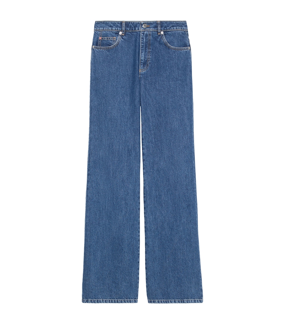 MAX&Co. Womens Wide-Leg Jeans Blue Jeans