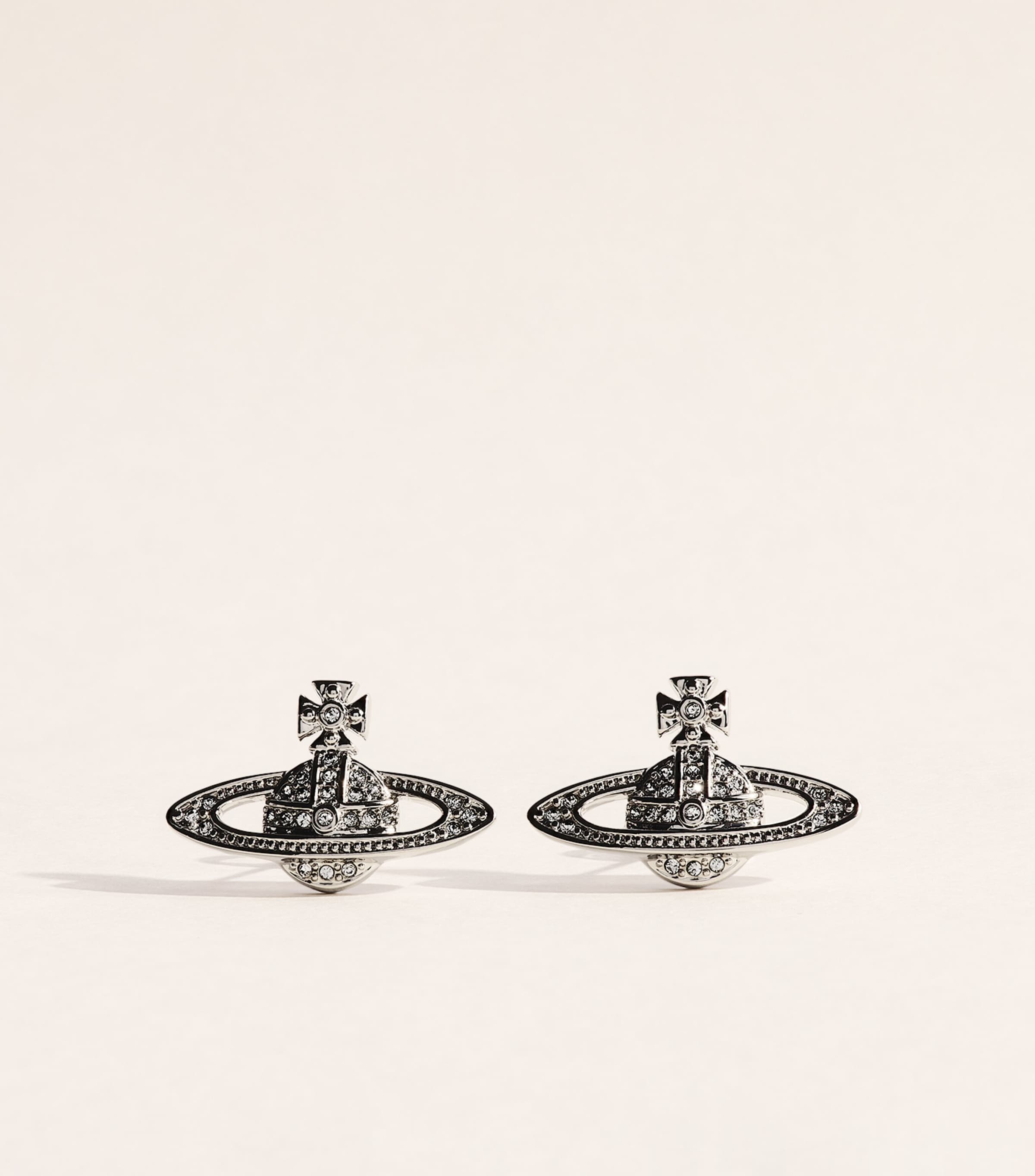 Vivienne Westwood Mini Bas Relief Orb Earrings Ruthn Blk Dmnd