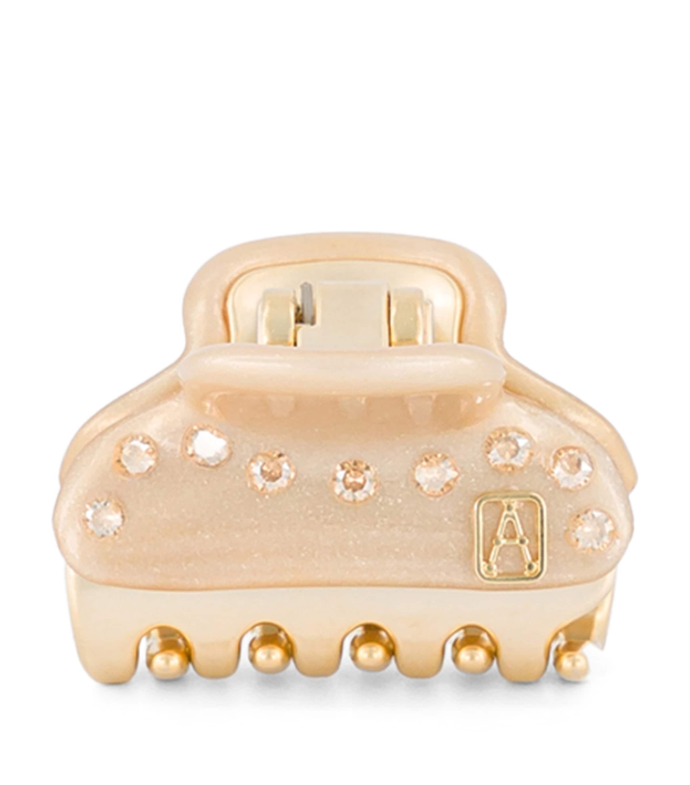 Gold-Plated Crystal-Embellished Claw Hair Clip