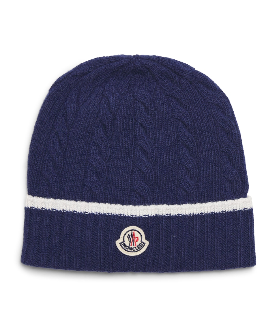 Virgin Wool Cable-Knit Beanie