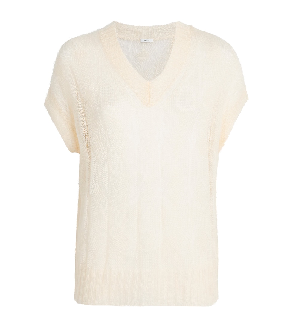 Joseph Womens Mohair-Silk Voile Mar Sweater Wax