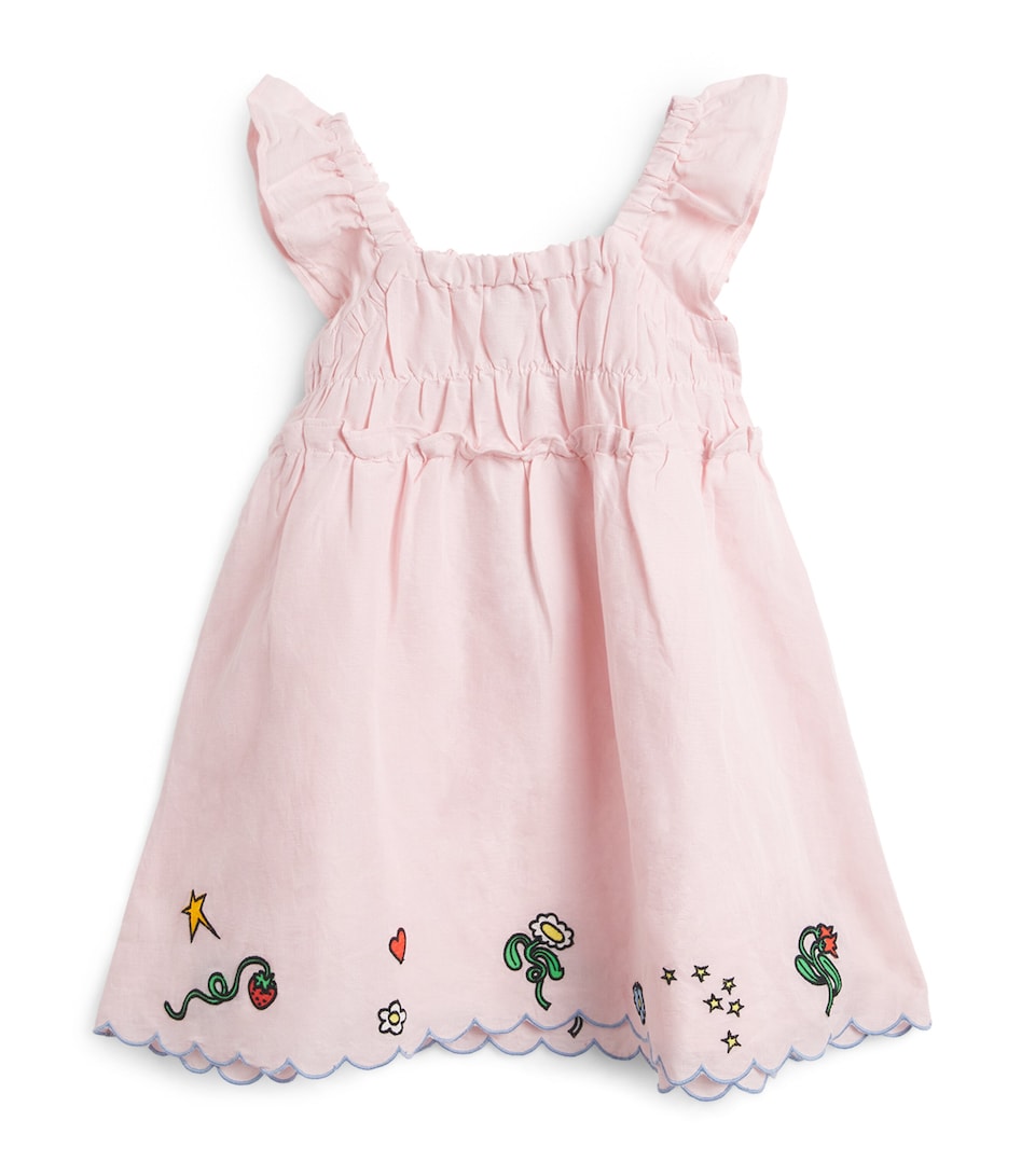 Linen-Organic Cotton Embroidered Dress (3-15 Years)