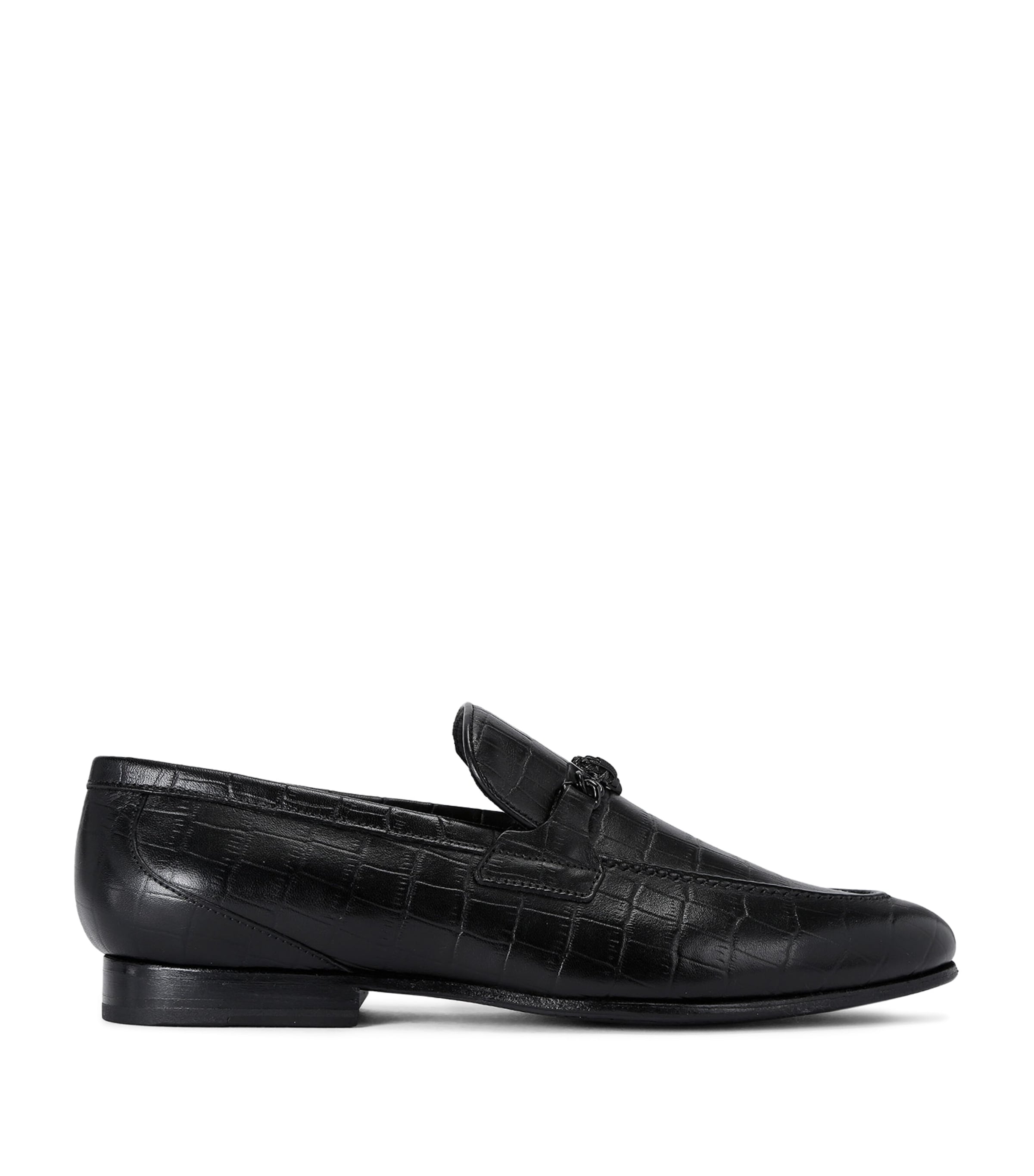 Christian Louboutin MJ Moc Croc-Embossed Leather Loafers