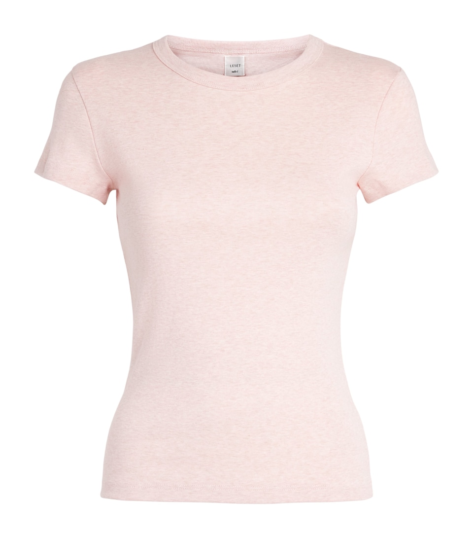 LESET Womens Cotton Slim Nando T-Shirt Petal Melange