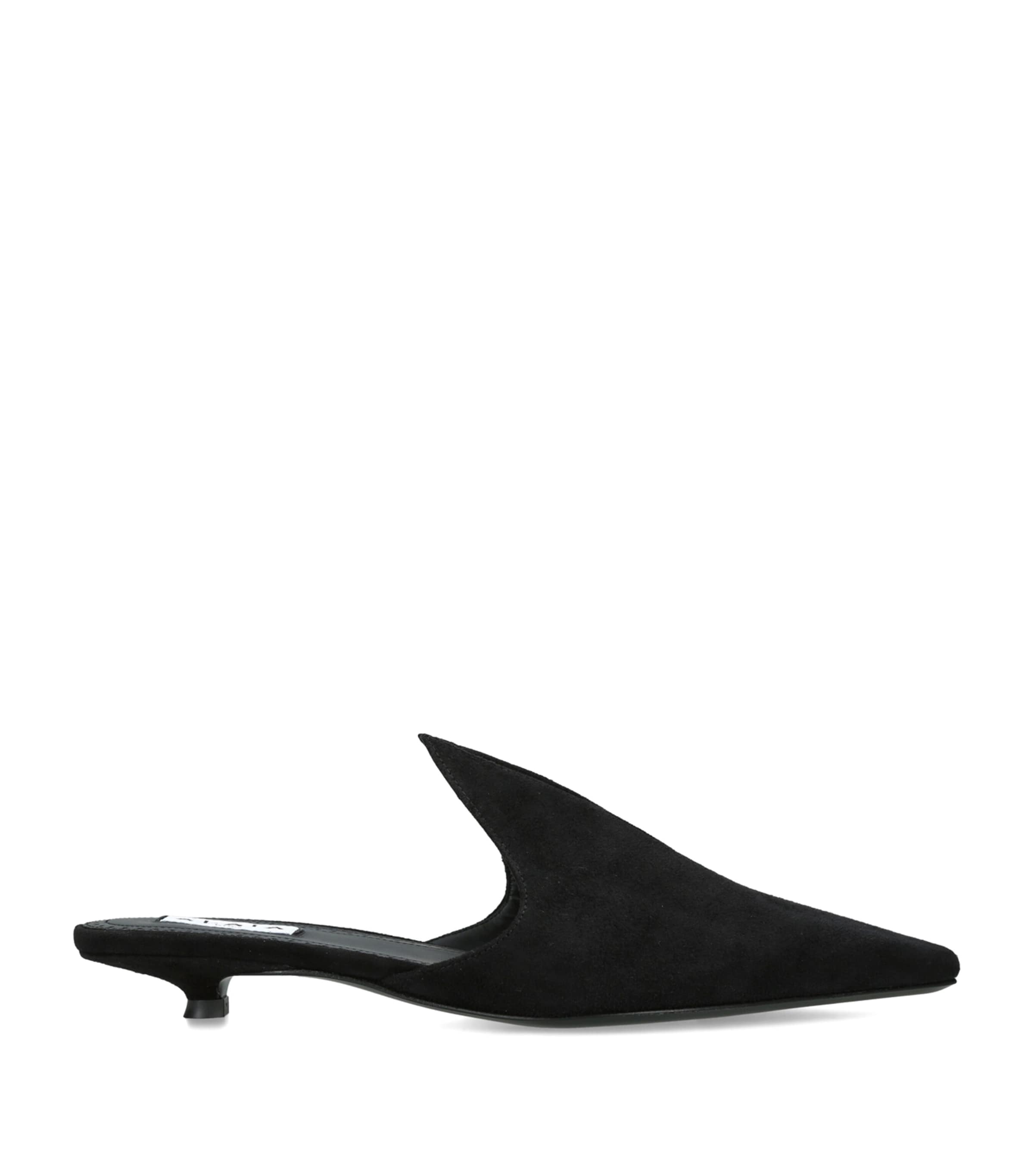 Alaïa Suede Pointy Mules 25 Black
