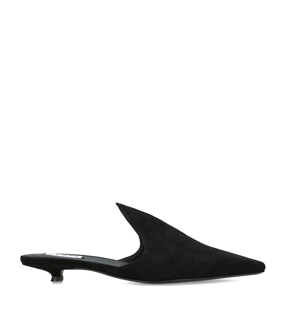 Alaïa Suede Pointy Mules 25 Black