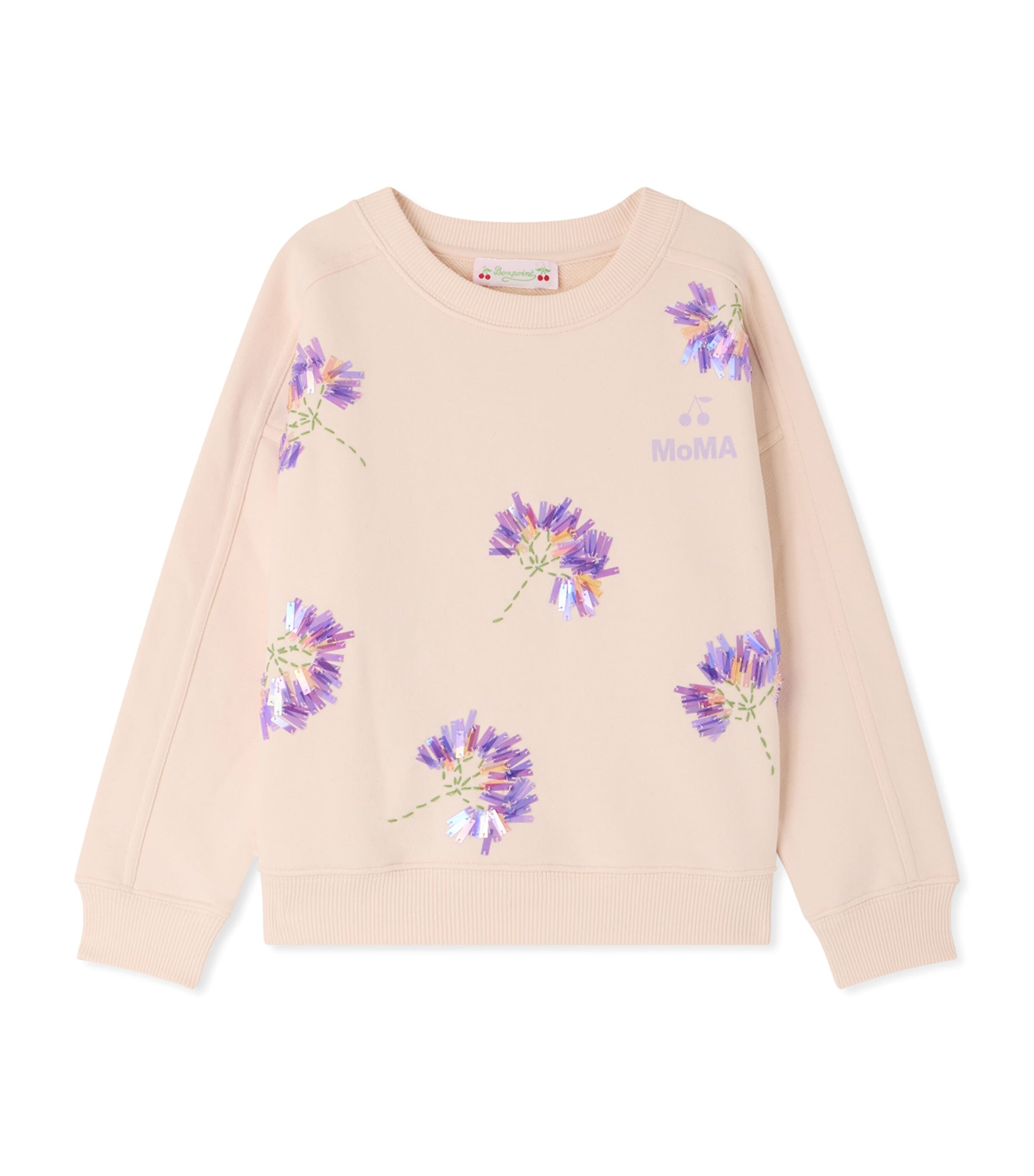 Bonpoint x MoMa Cotton Look Sweatshirt (14 Years) Rose Clair Chine