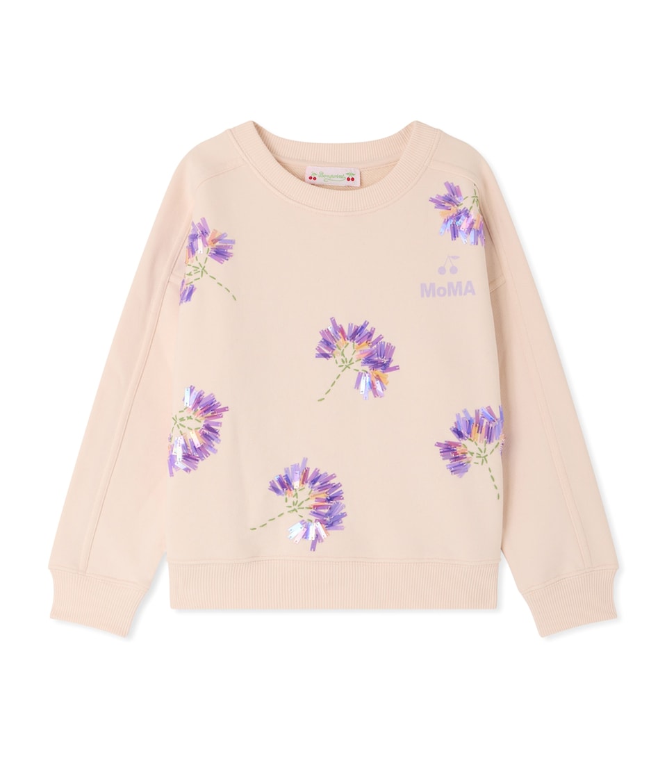 Bonpoint x MoMa Cotton Look Sweatshirt (14 Years) Rose Clair Chine