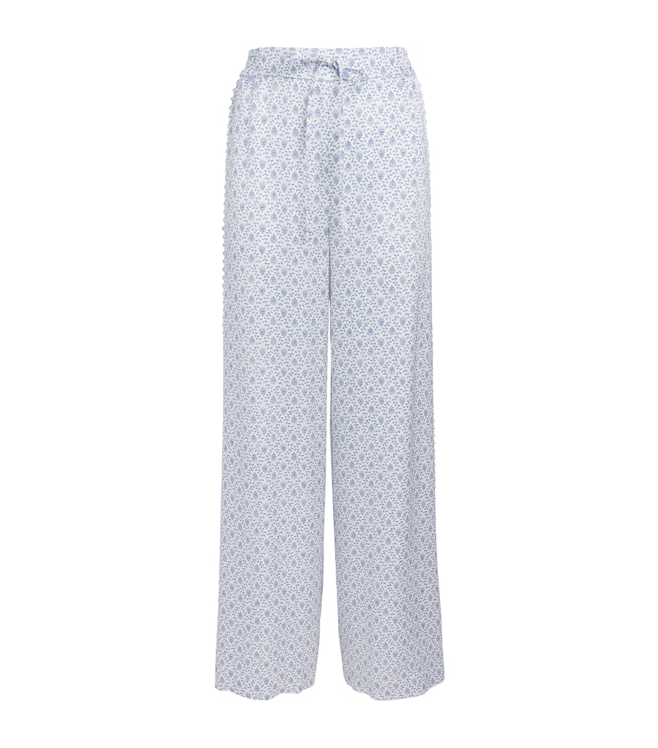 Claudie Pierlot Womens Printed Wide-Leg Trousers Light Print