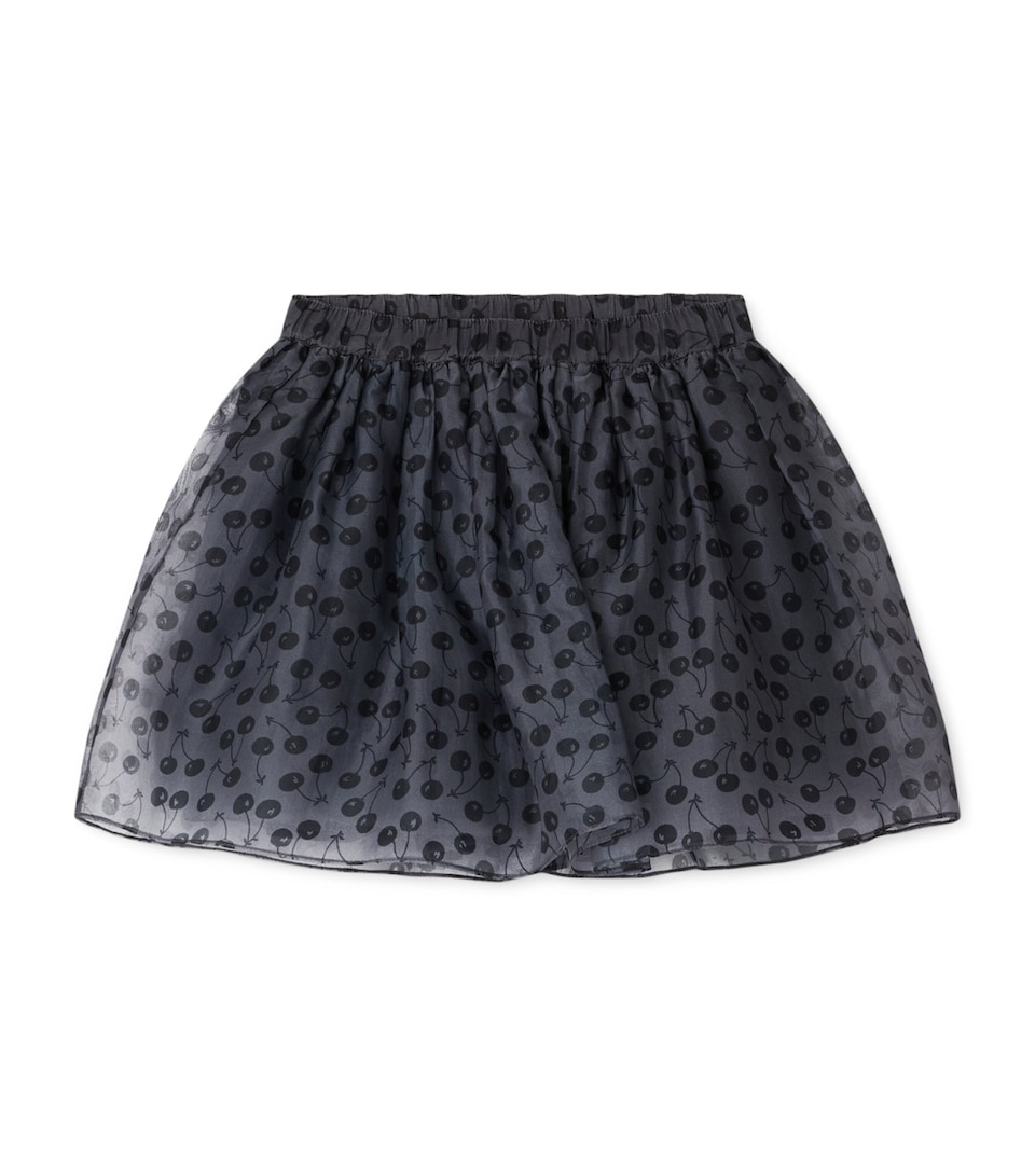 Silk Organza Cherry Print Suzon Skirt (10-14 Years)