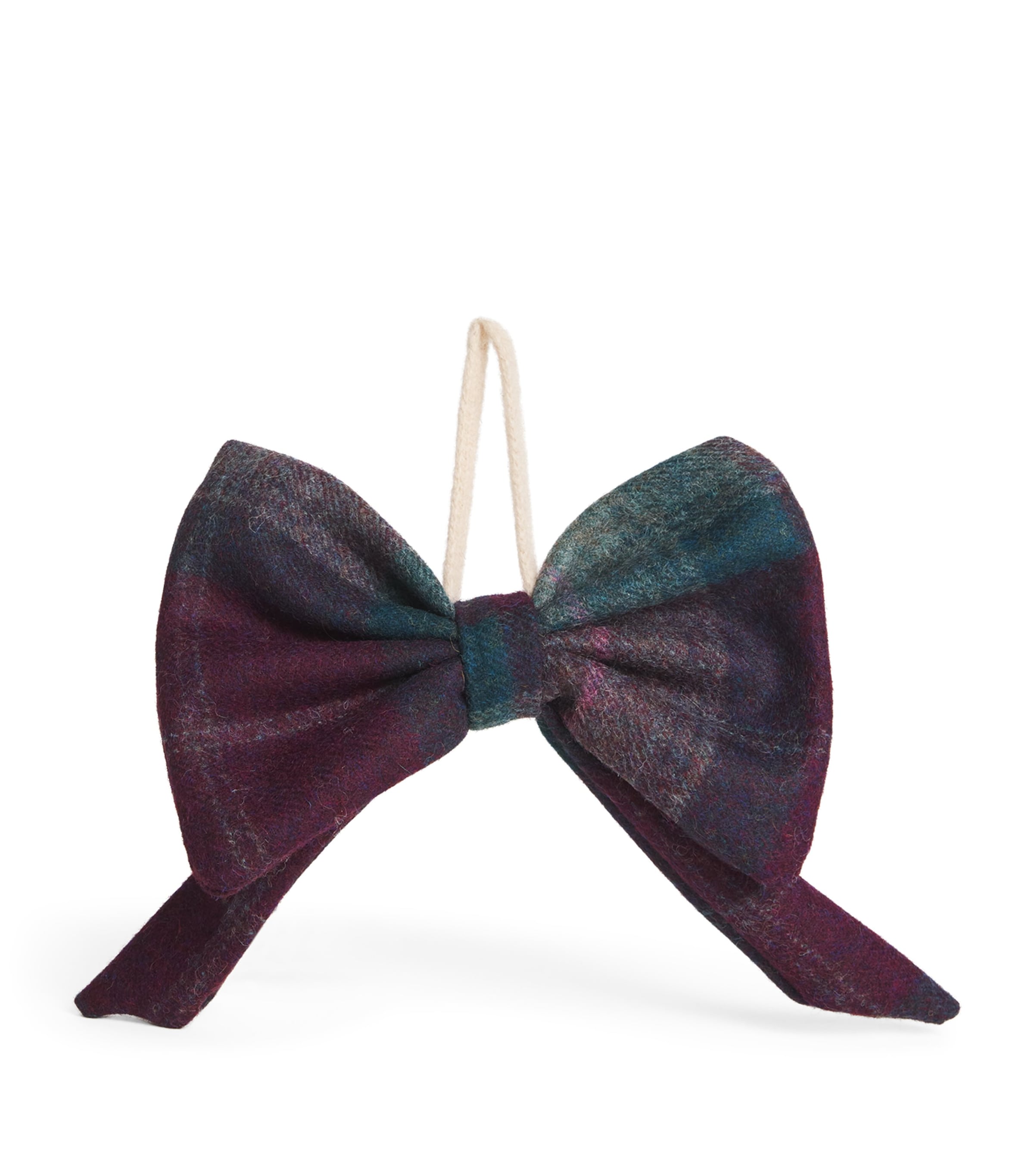 Wool Tartan Bow Tree Decoration