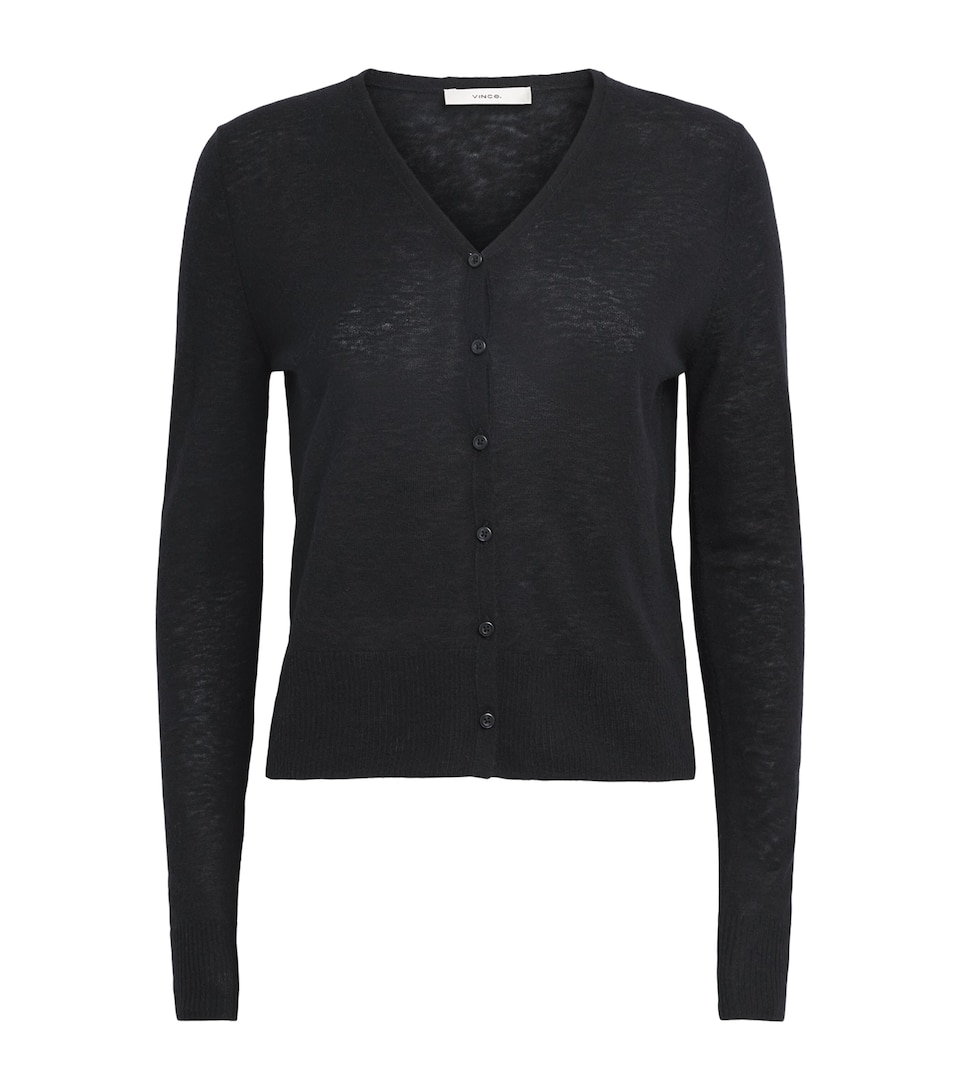Vince Womens Cashmere-Silk Cardigan Black